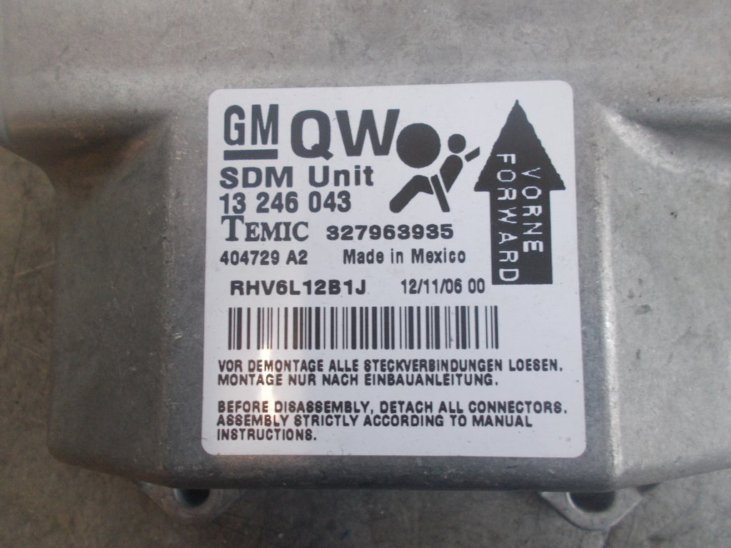 VAUXHALL ASTRA H (MK5) ZAFIRA B (MK2) BAG CRASH MODULE ECU 13246043