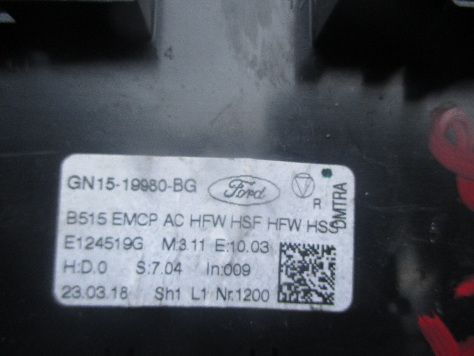 FORD ECOSPORT 2018 HEATER CLIMATE CONTROL UNIT GN1519980BG