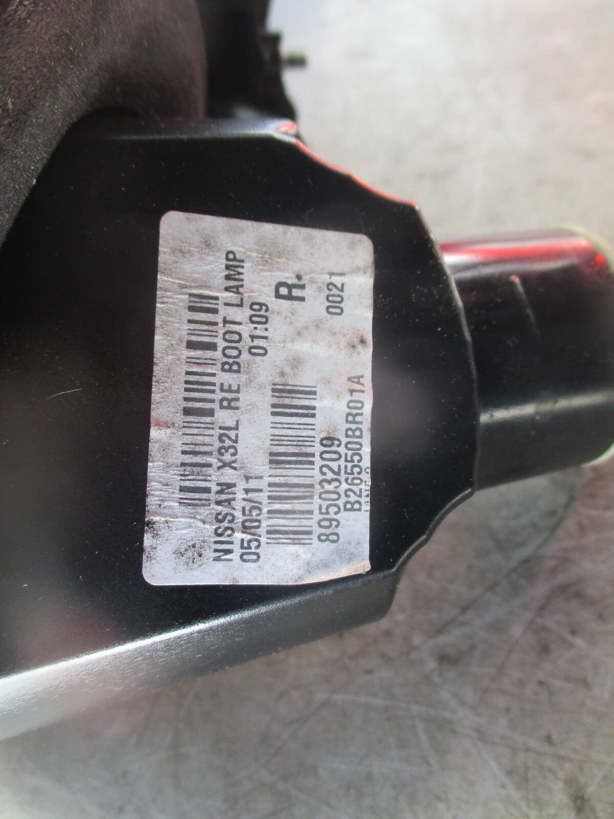 2012 NISSAN QASHQAI J10 OSR DRIVER SIDE REAR RIGHT INNER TAIL LIGHT 89503209
