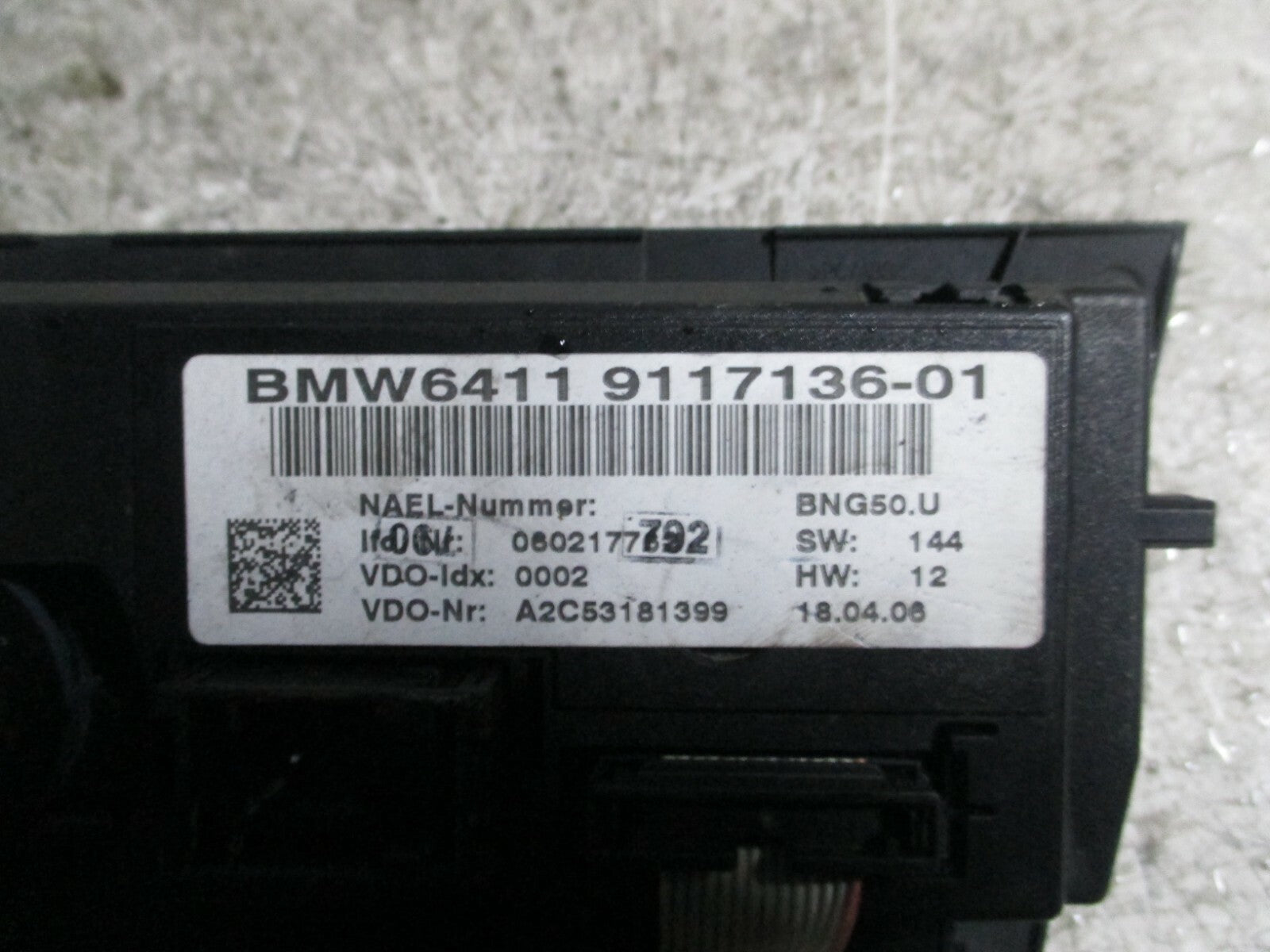BMW 3 SERIES 2010 E90 HEATHER CONTROL PANEL 911713601