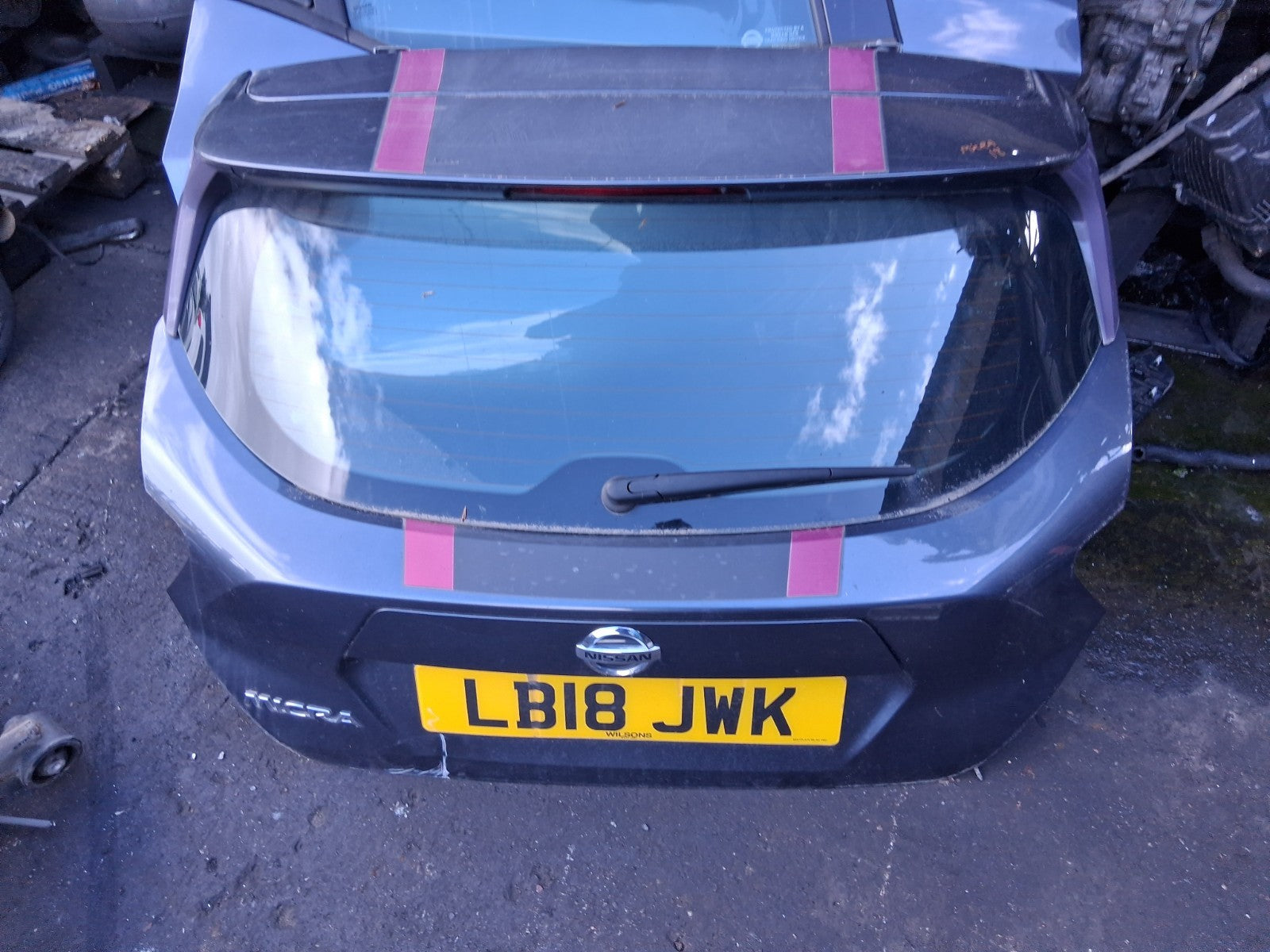 2018 NISSAN MICRA K14 COMPLETE REAR TAILGATE BOOTLID GREY TITANIUM KPN