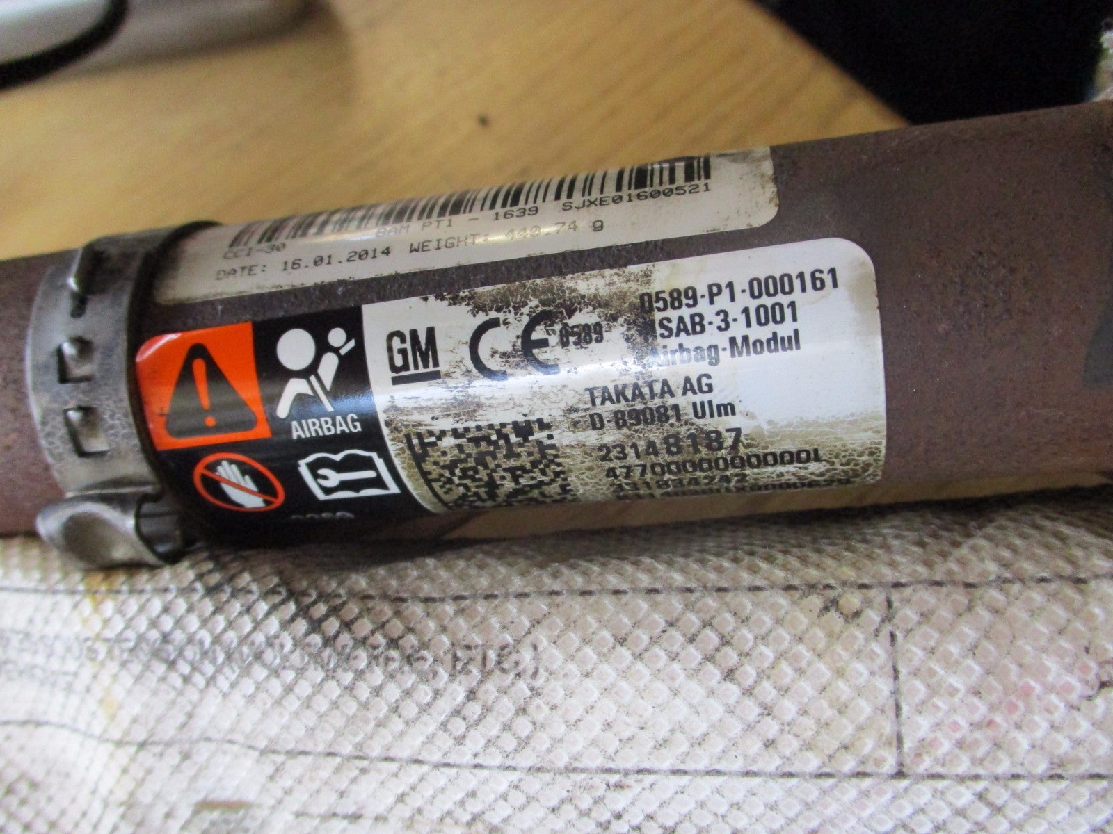 VAUXHALL INSIGNIA 2014 NS PASSENGER SIDE ROOF CURTAIN AIRBAG 23148187