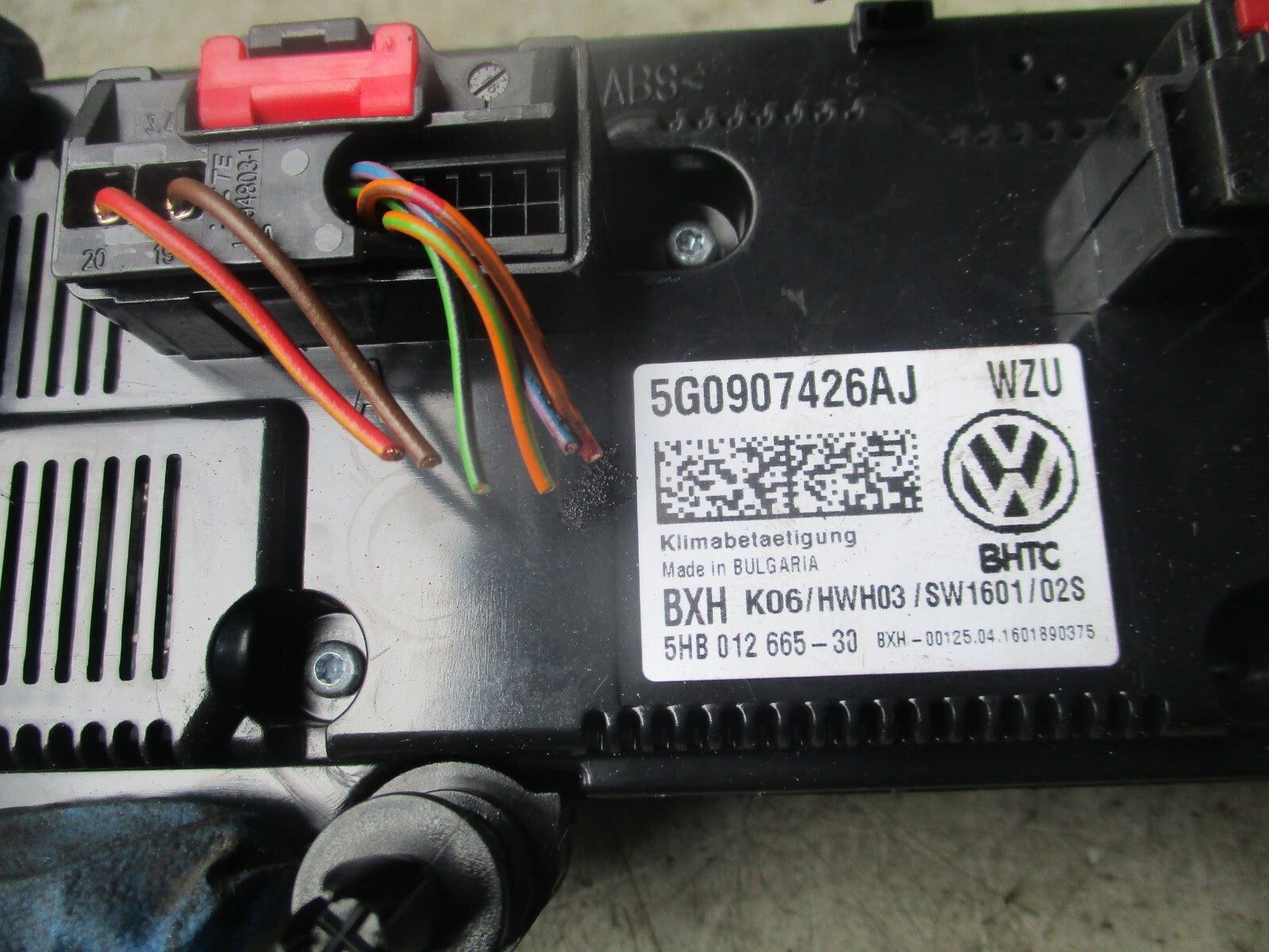 2016 VW VOLKSWAGEN GOLF HEATER AC CLIMATE CONTROL SWITCH PANEL 5G0907426AJ