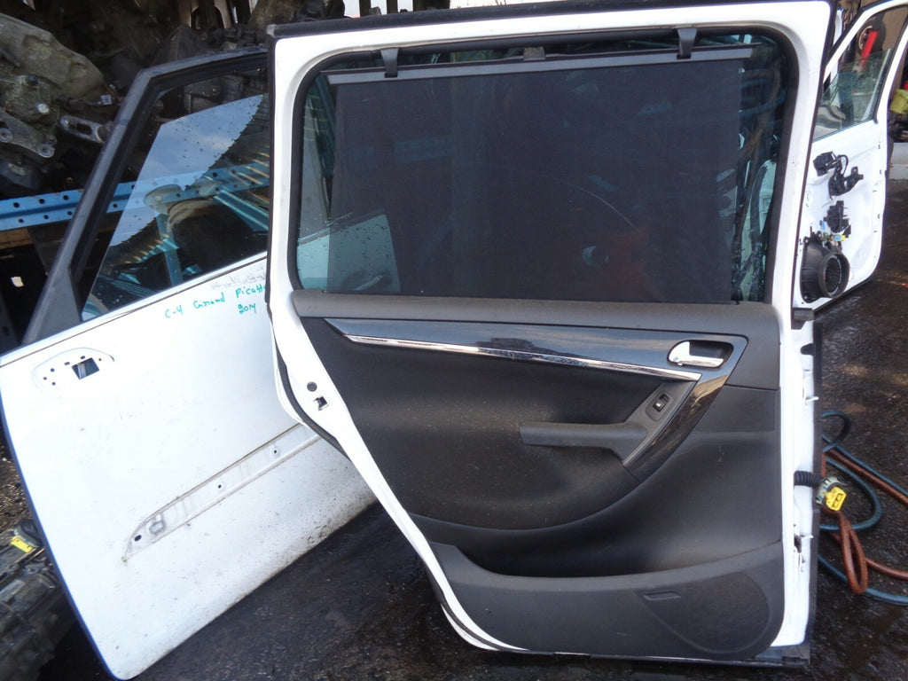 CITROEN C4 GRAND PICASSO 2014 NSR PASSENGER REAR COMPLETE DOOR WHITE