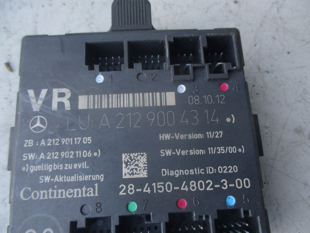 MERCEDES BENZ 2014 W212 OSF DRIVER SIDE FRONT CONTROL MODULE A2129004314