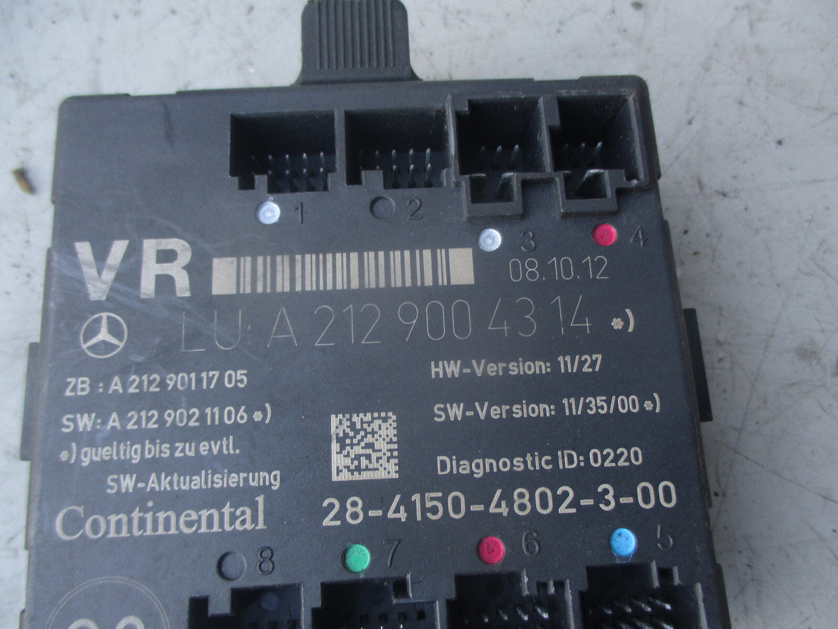 MERCEDES BENZ 2014 W212 OSF DRIVER SIDE FRONT CONTROL MODULE A2129004314