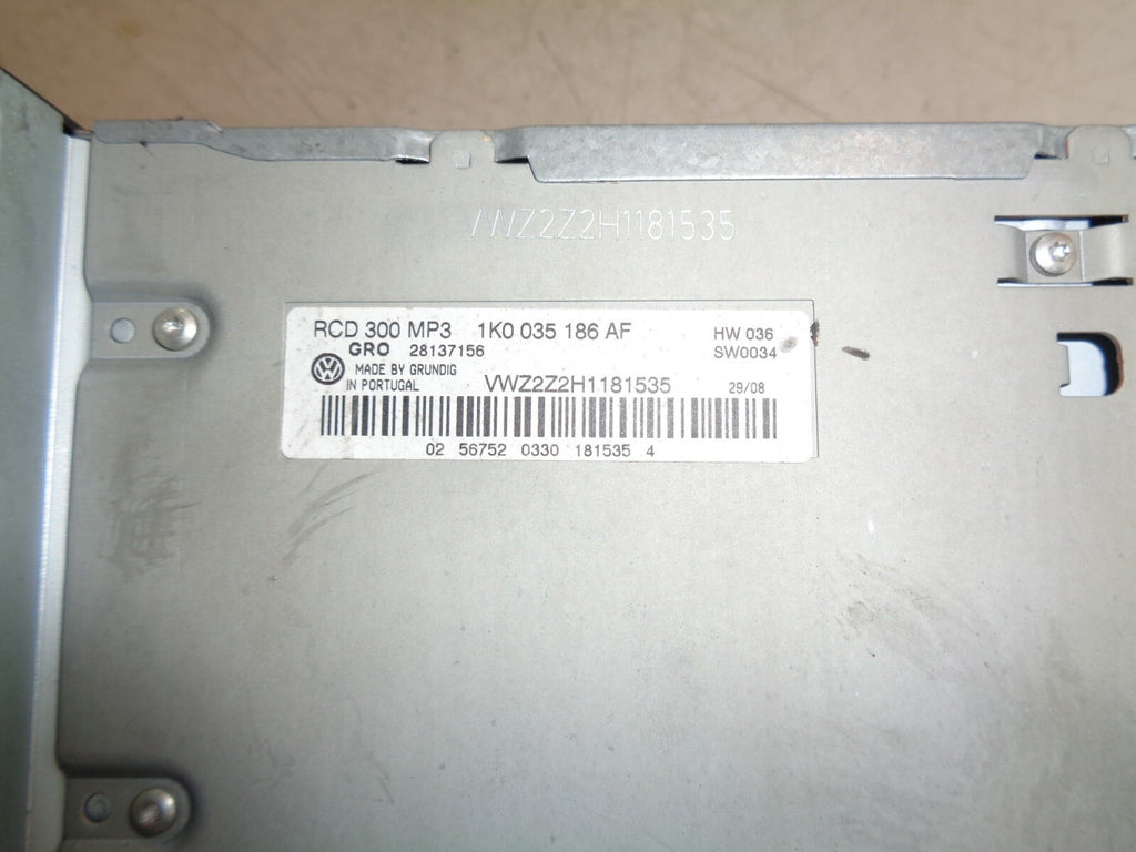 VW VOLKSWAGEN GOLF JETTA MP3 STEREO CD PLAYER RADIO HEAD UNIT 1K0035186AF