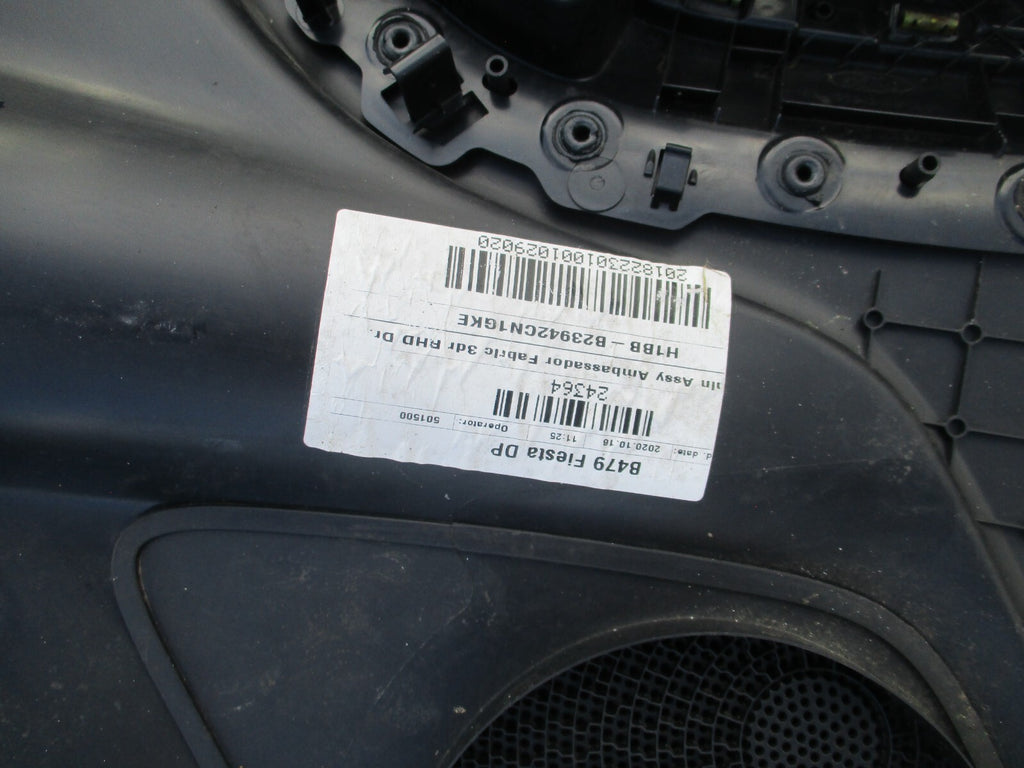 FORD FIESTA 2019 MK8 OSF FRONT DRIVER SIDE DOOR CARD H1BBB23942