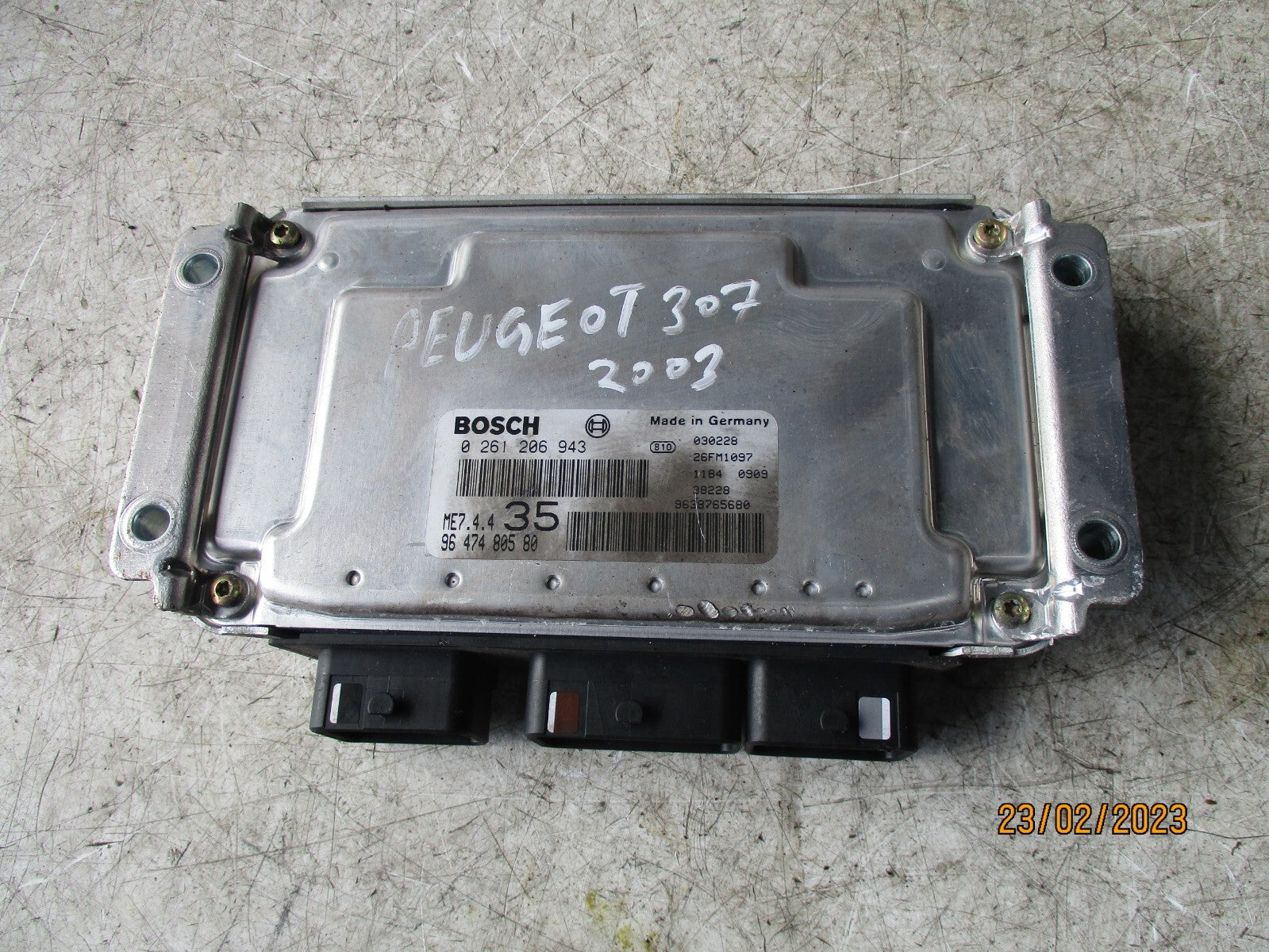 PEUGEOT 307 2003 ENGINE CONTROL ECU MODULE UNIT 0261206943