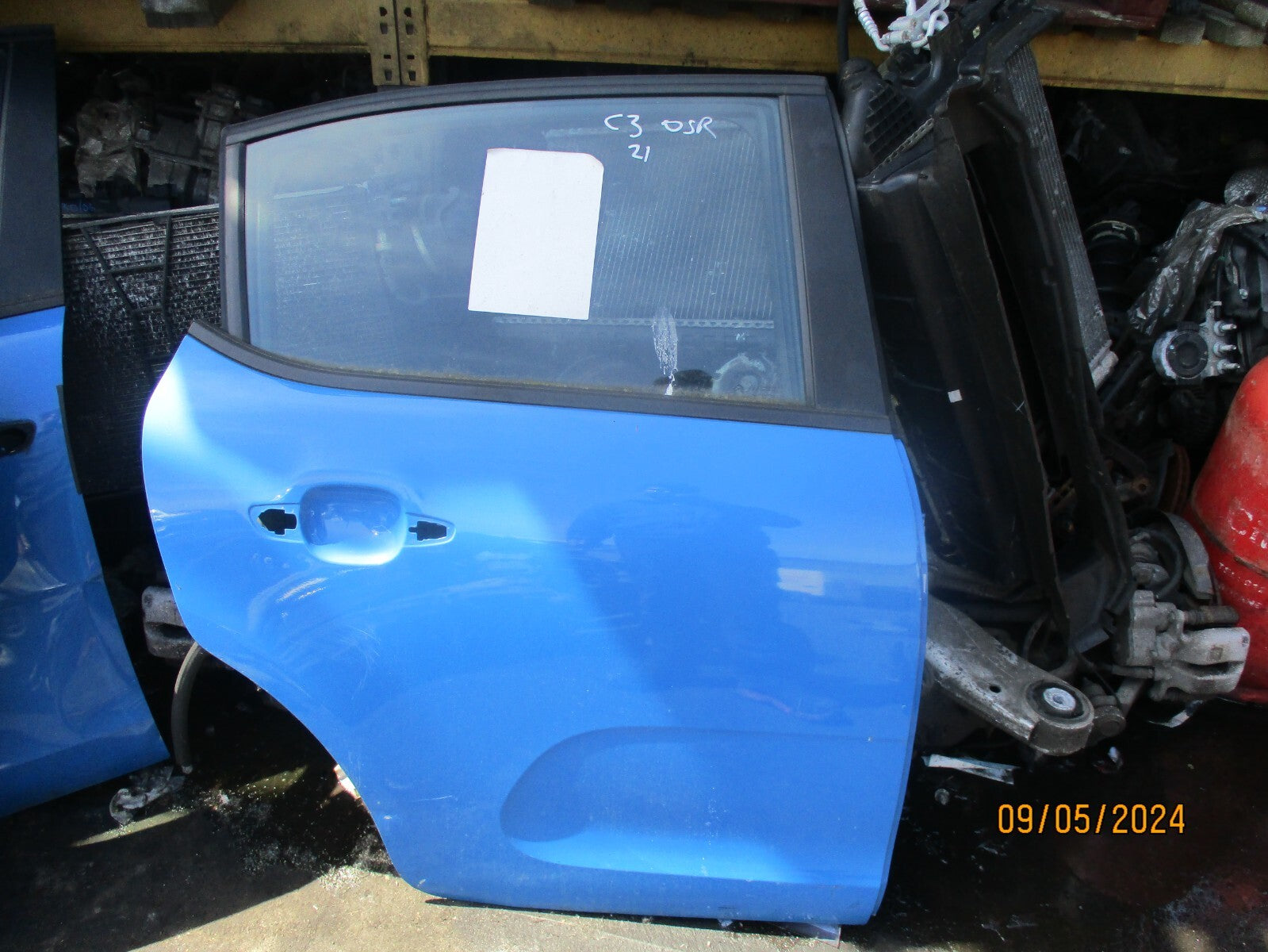 2020 CITROEN C3 MK3 OSR DRIVER SIDE REAR DOOR BLUE EJY COBALT
