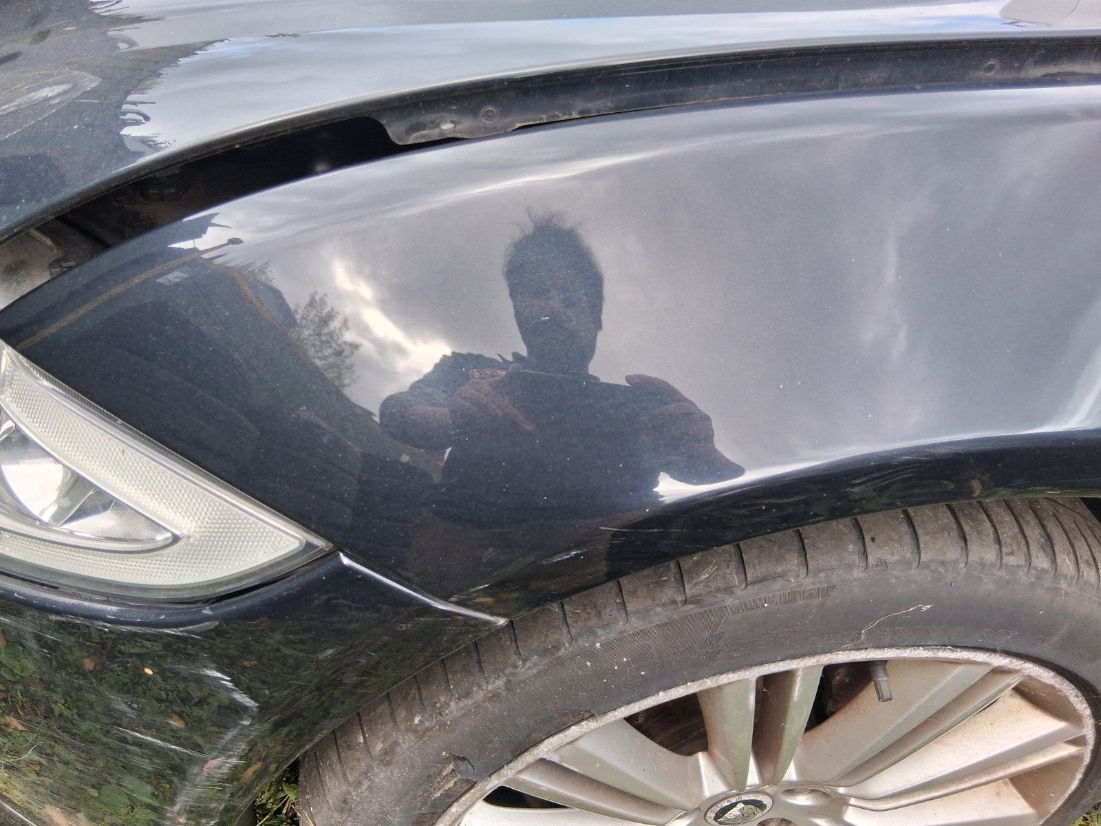 2012 JAGUAR XJ X351 NSF PASSENGER SIDE FRONT LEFT WING FENDER BLACK
