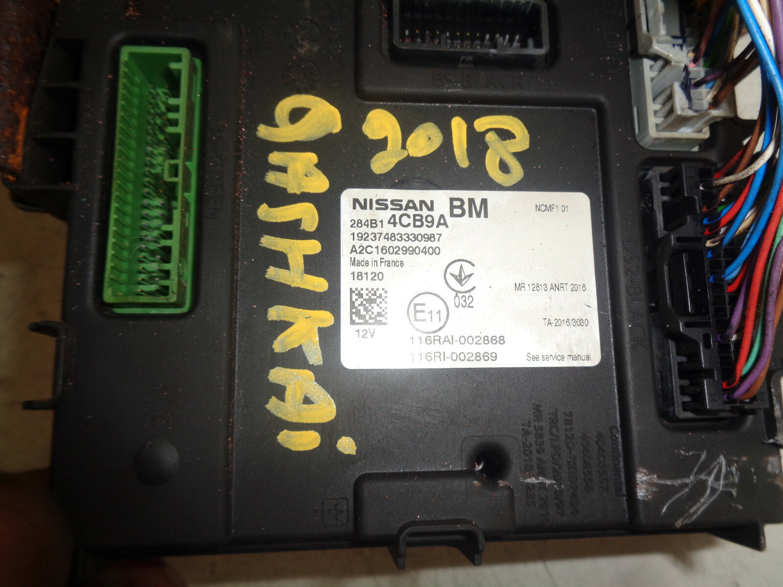 NISSAN QASHQAI J11 MK2 2018 BCM BODY CONTROL MODULE 284B14CB9A