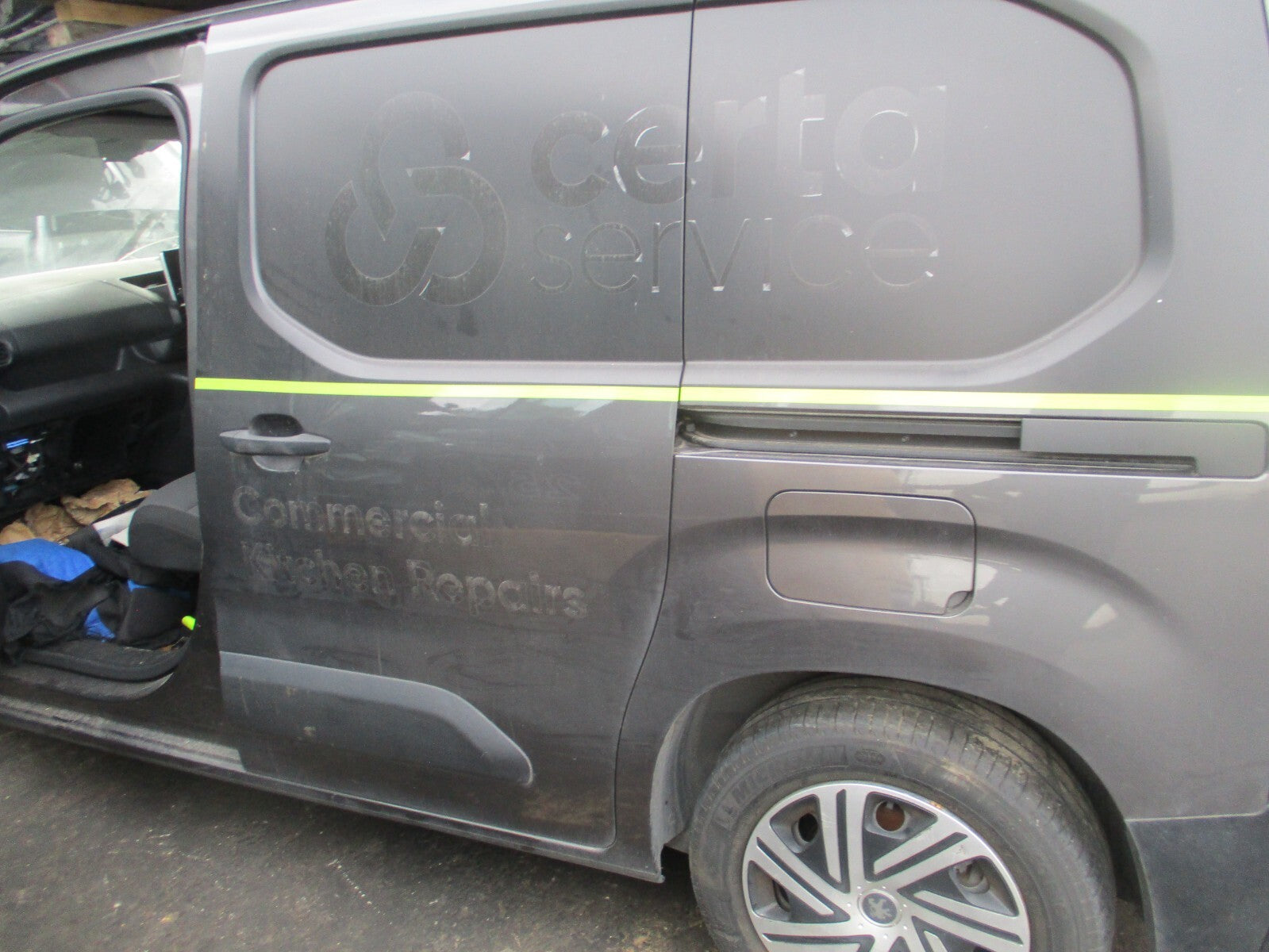 PEUGEOT PARTNER MK3 2022 NS PASSENGER SIDE SLIDING LOADING BARE DOOR GREY KVL