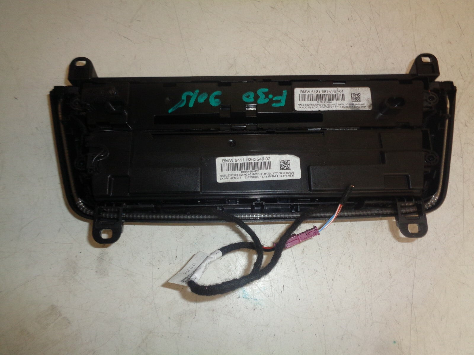 BMW 3 SERIES F30 2015 AC CONTROL PANEL & RADIO CONTROL 9363546 6814187