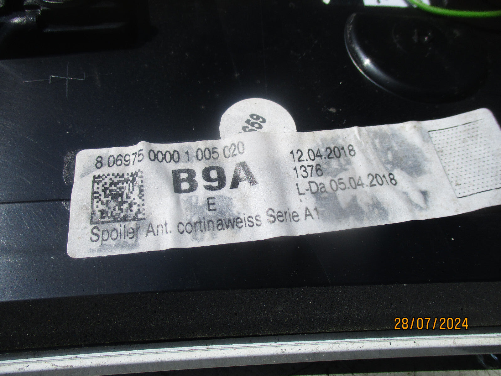 2018 AUDI A1 8X BOOTLID TAILGATE SPOILER LIGHT
