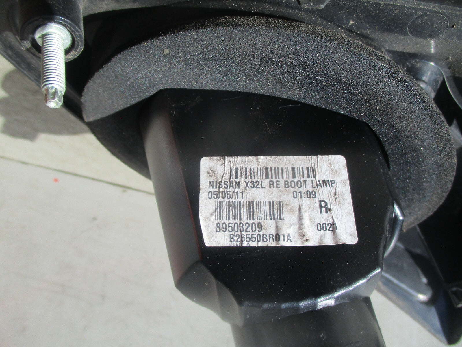 2012 NISSAN QASHQAI J10 OSR DRIVER SIDE REAR RIGHT INNER TAIL LIGHT 89503209