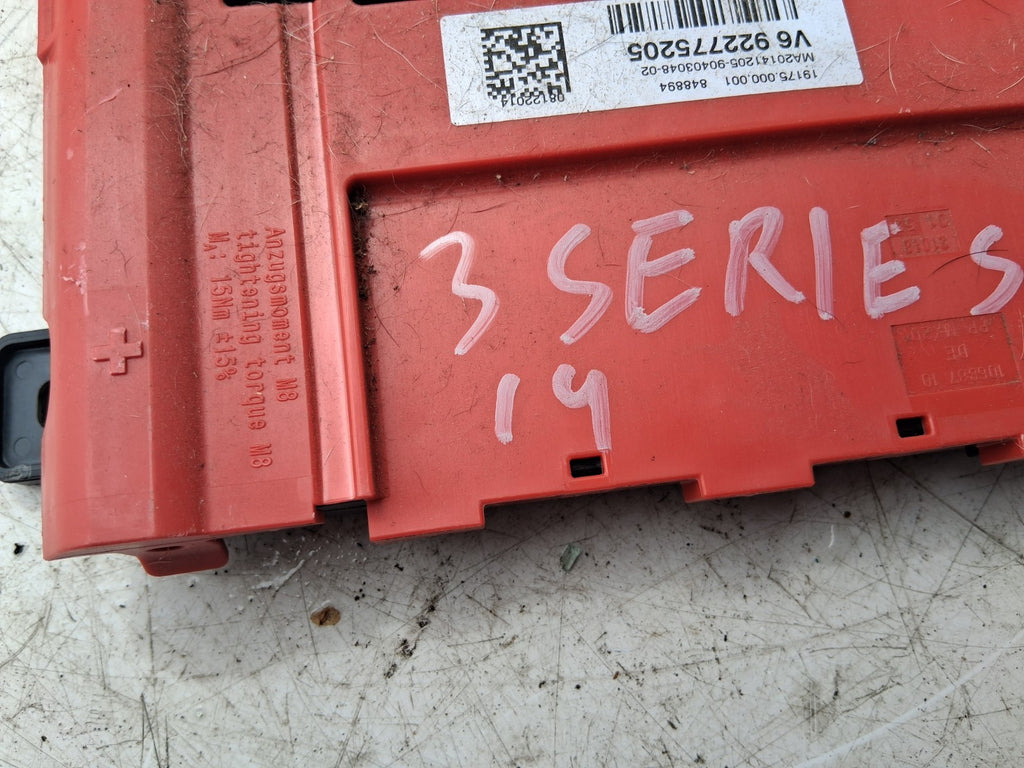 2014 BMW 3 SERIES F31 F30 POWER DISTRIBUTION FUSE BOX 9227752
