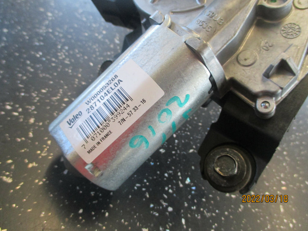 NISSAN QASHQAI J11 2016 REAR WINDSCREEN WIPER MOTOR MECHANISM 287104EL0A