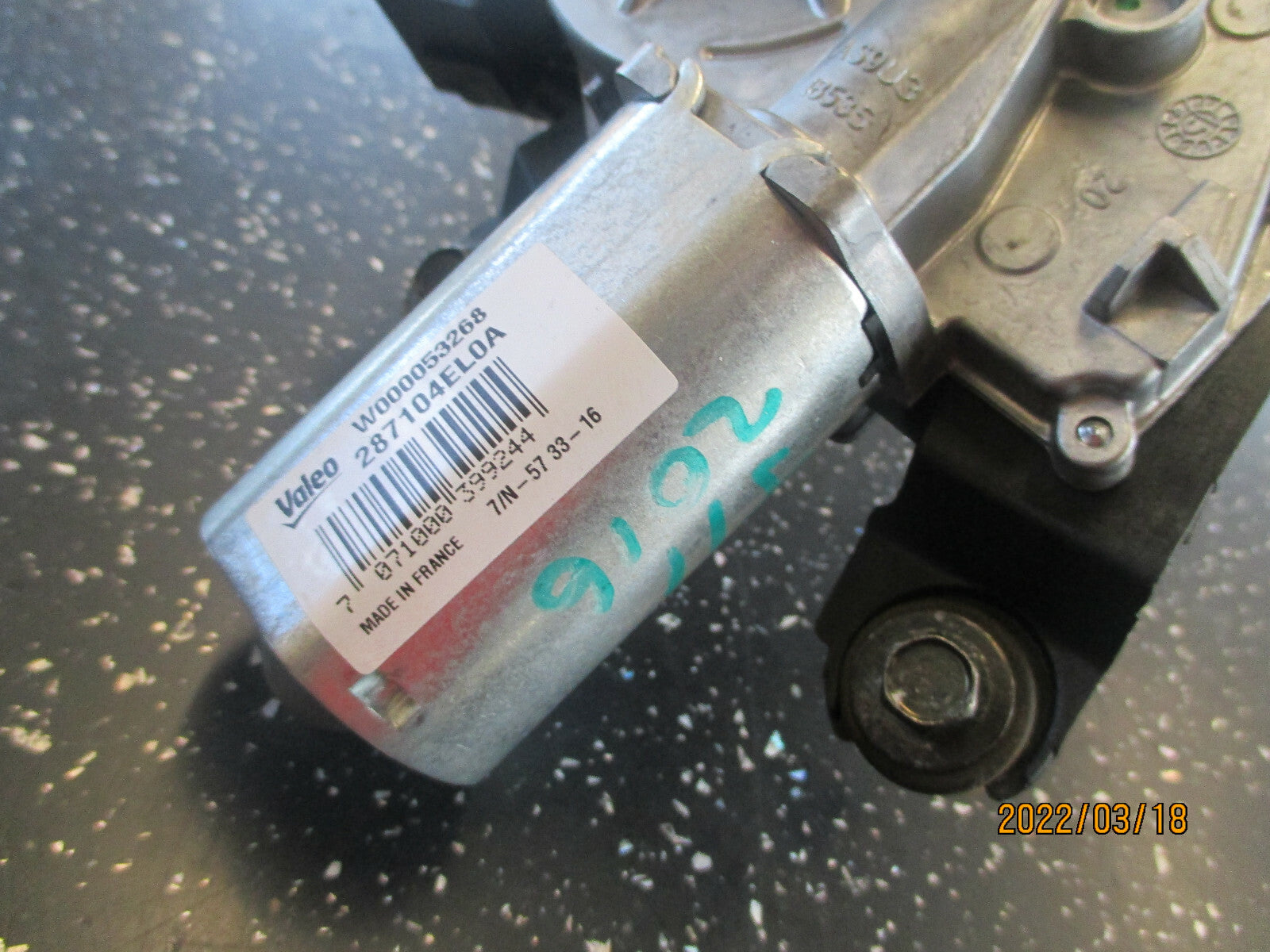 NISSAN QASHQAI J11 2016 REAR WINDSCREEN WIPER MOTOR MECHANISM 287104EL0A