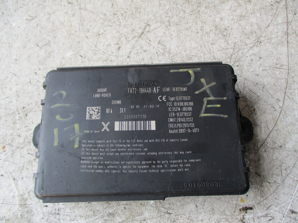 JAGUAR XE 2017 ECU ENGINE CONTROL UNIT FK7219H440AF
