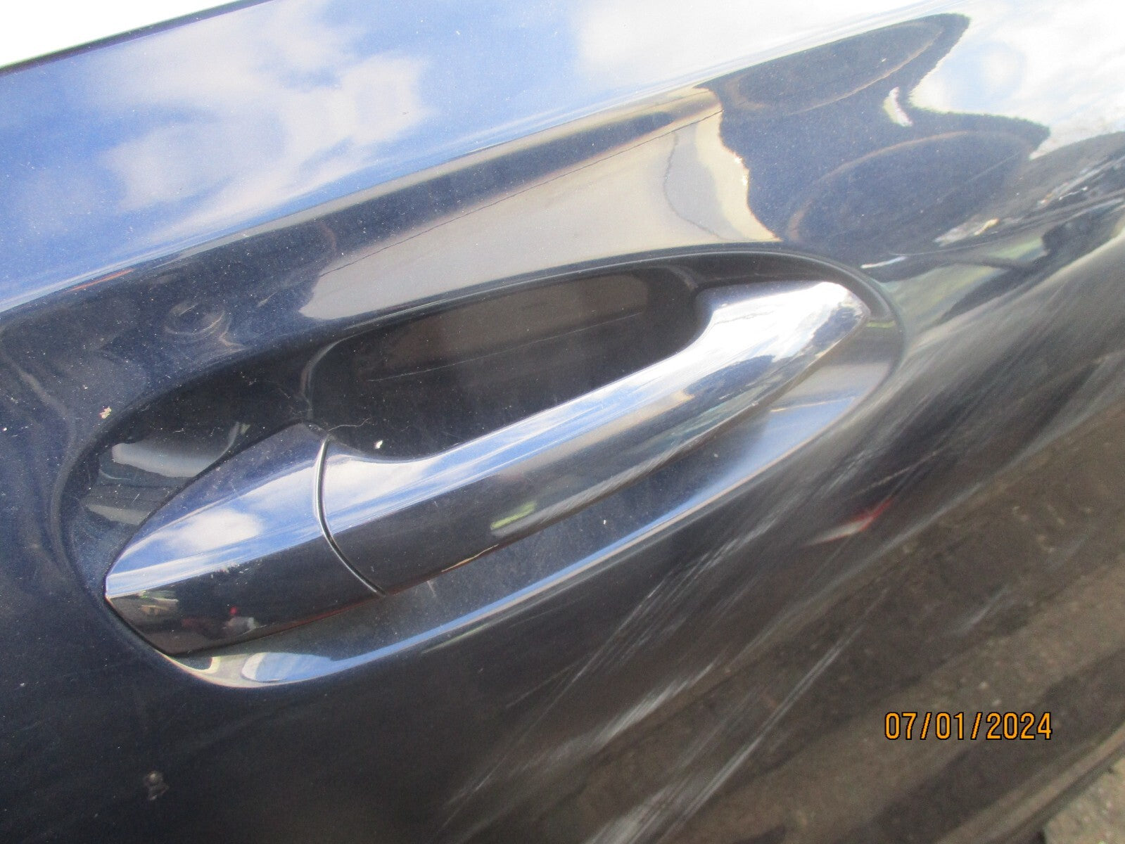 MERCEDES BENZ CLA 2016 C117 OSR DRIVER SIDE REAR EXTERIOR DOOR HANDLE LUNAR BLUE