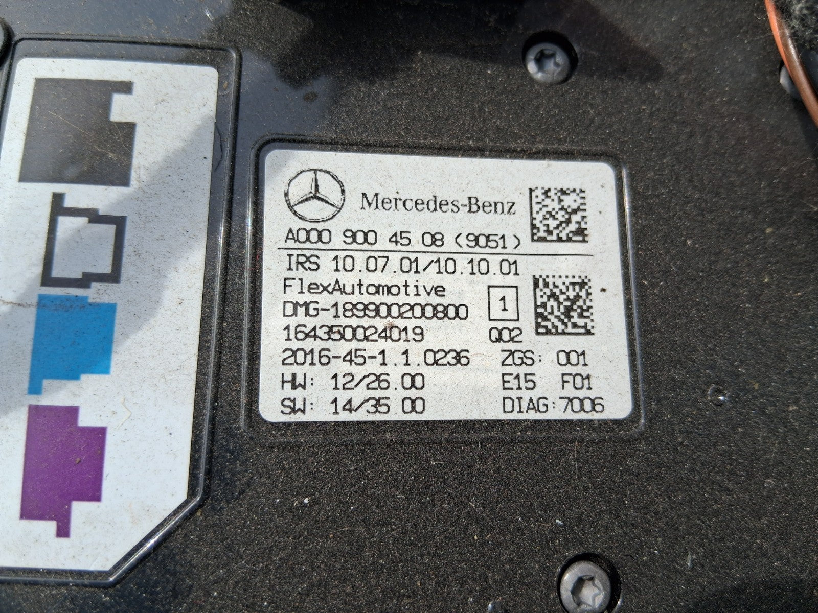 2016 MERCEDES CLA C117 INTERIOR FRONT ROOF READING LIGHT A0009004508