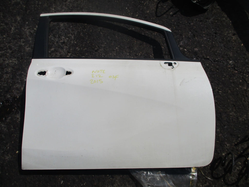 2015 NISSAN NOTE E12 OSF DRIVER SIDE FRONT BARE DOOR WHITE PEARL QAB