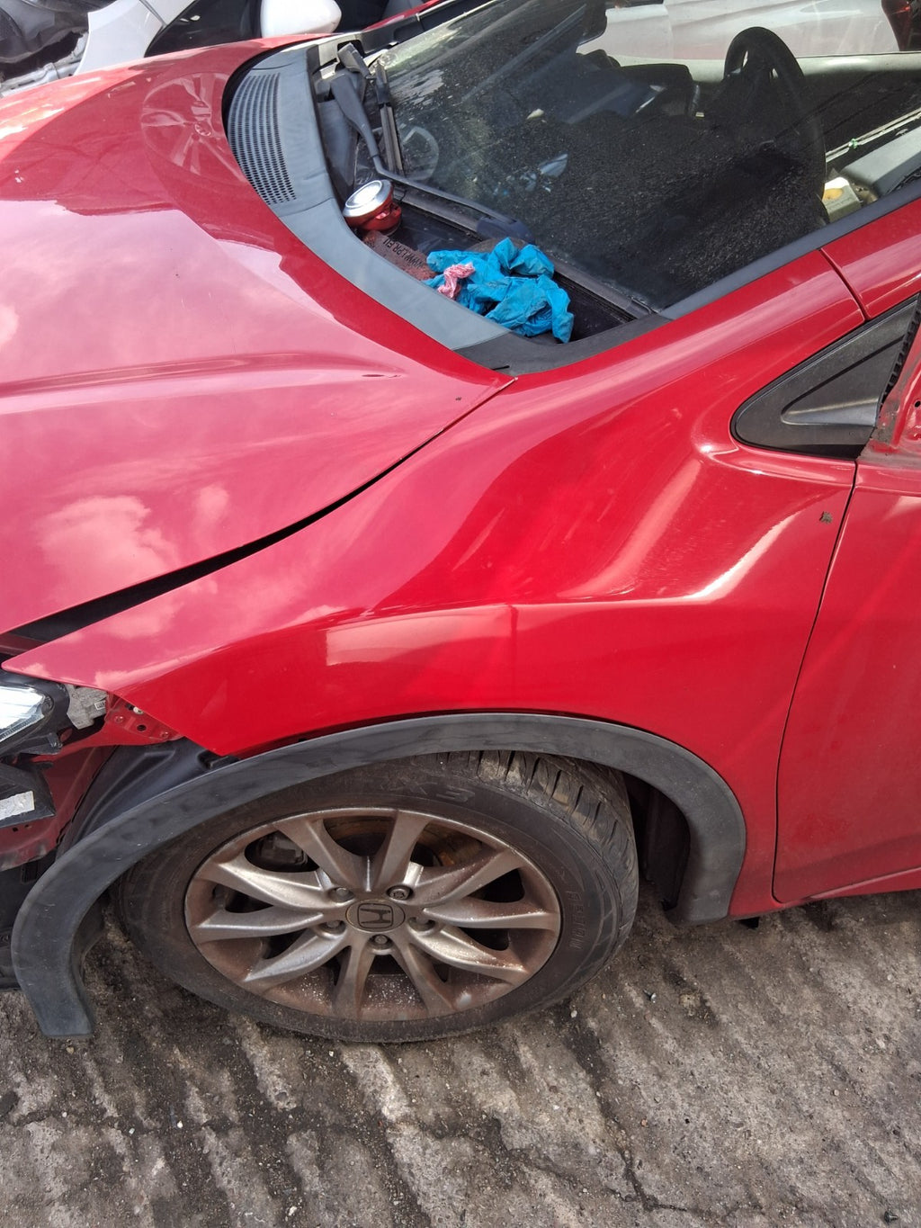 2016 HONDA CIVIC MK9 HATCHBACK NSF PASSENGER SIDE FRONT LEFT WING PANEL RED R81