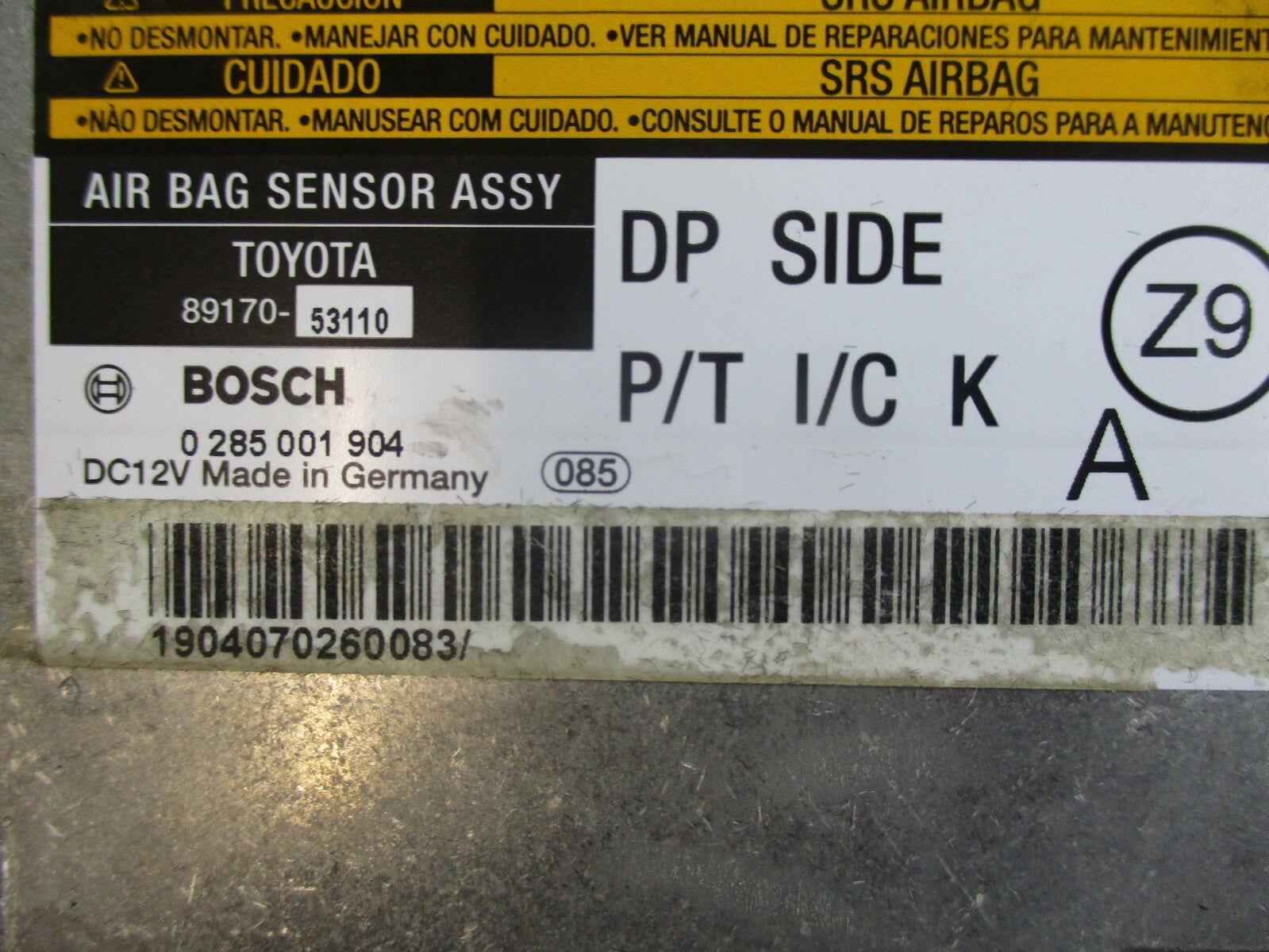 LEXUS IS XE20 AIRBAG CONTROL MODULE ECU 0285001904