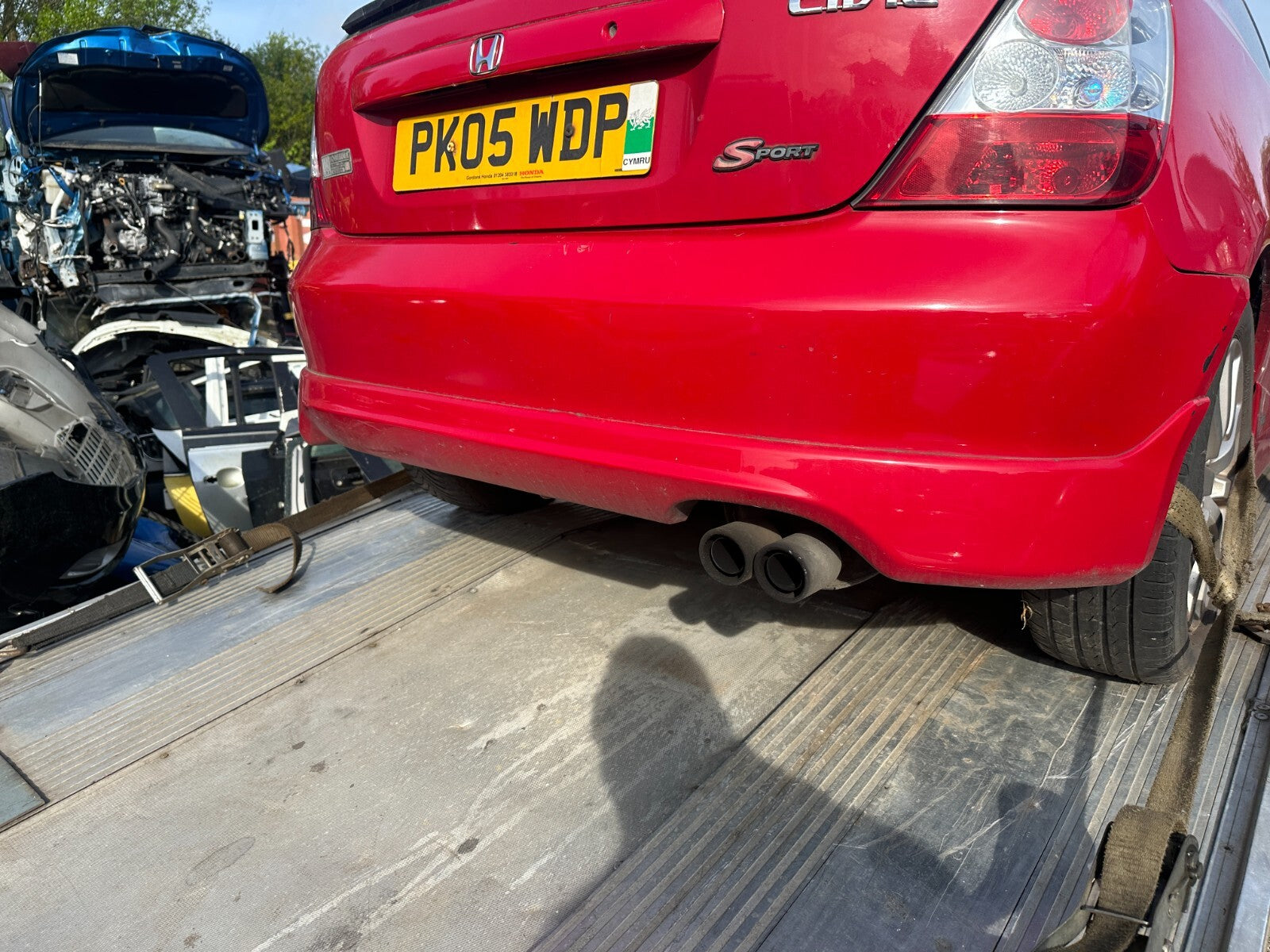 2005 HONDA CIVIC MK7 FACELIFT TYPE S 3 DOOR REAR BUMPER RED R81