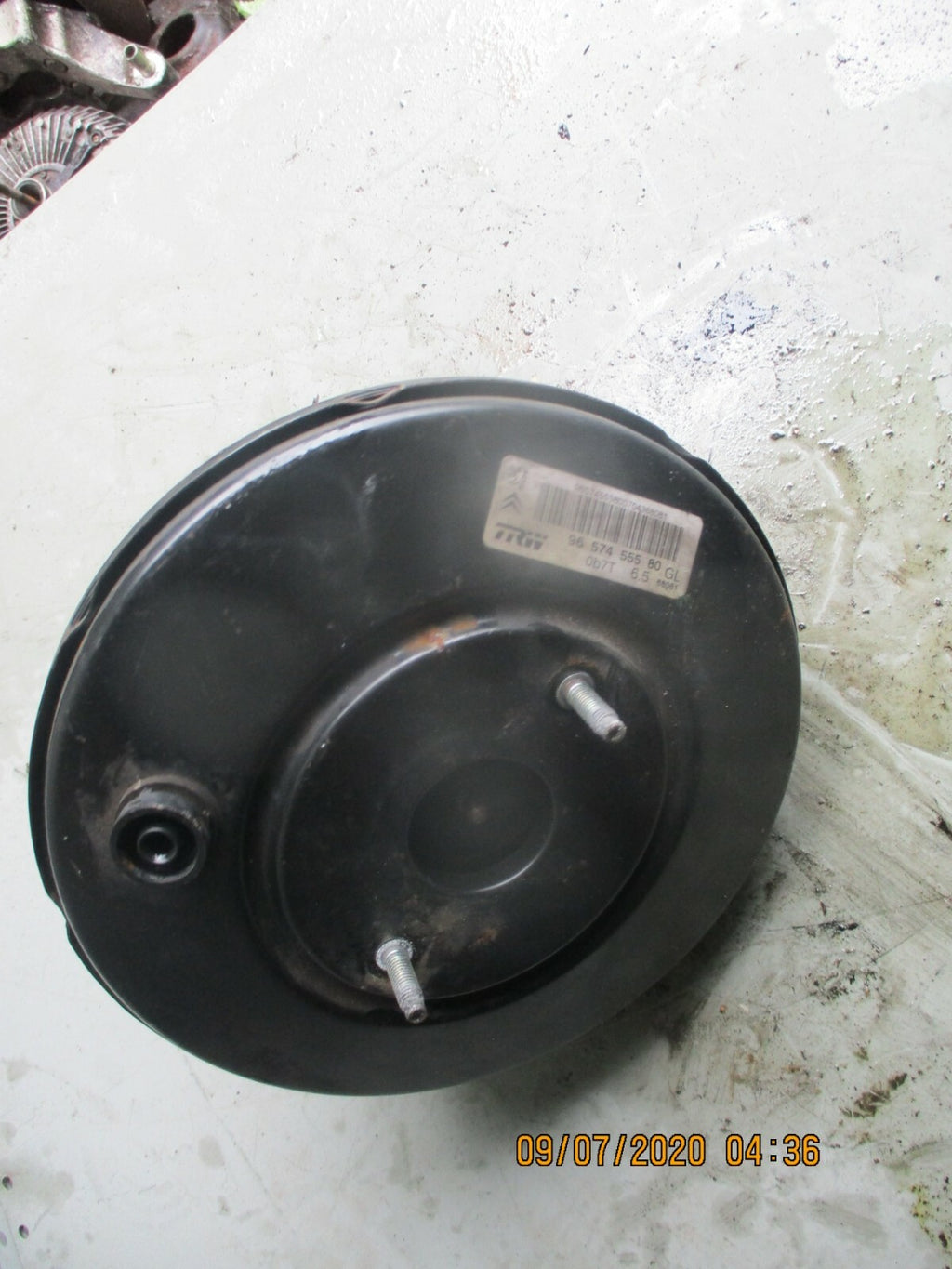 PEUGEOT 207 2007 BRAKE MASTER SERVO CYLINDER DRUM ONLY 9657455580
