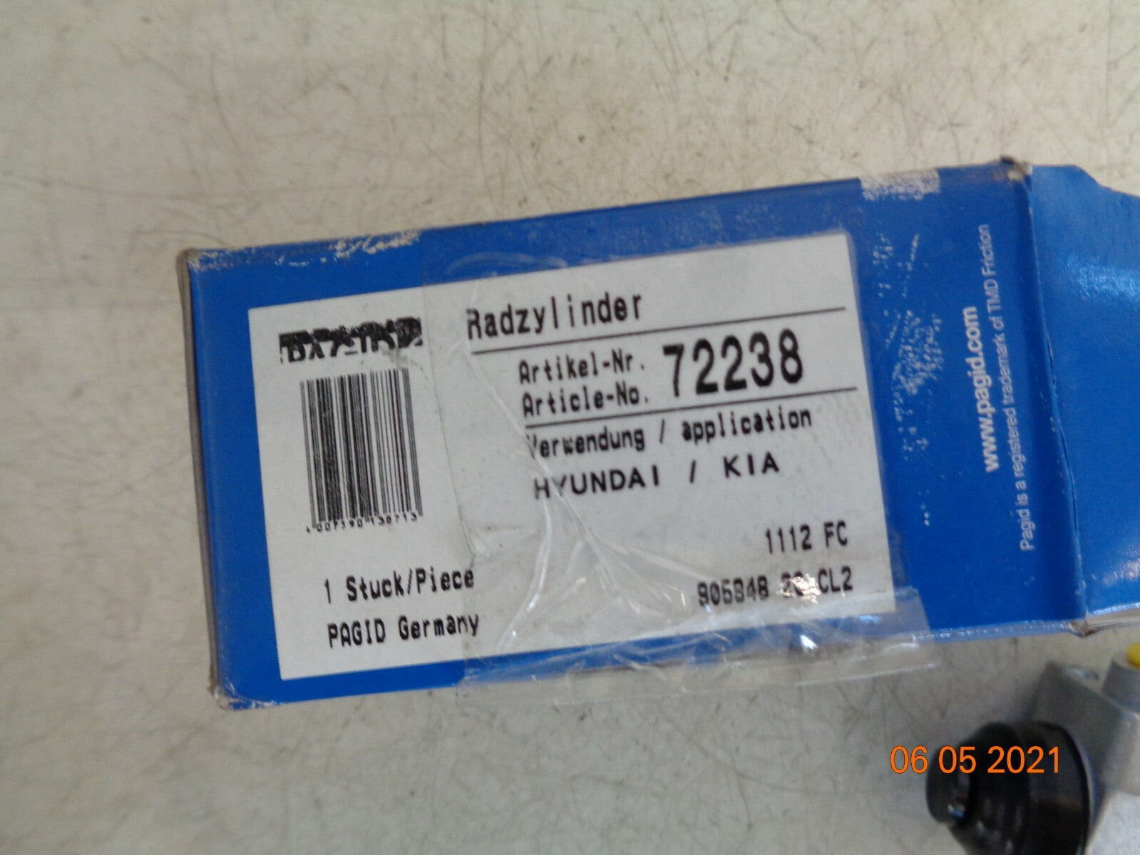 HYUNDAI S COUPE 1990-1996 OSR DRIVER SIDE REAR WHEEL BRAKE CYLINDER 72238