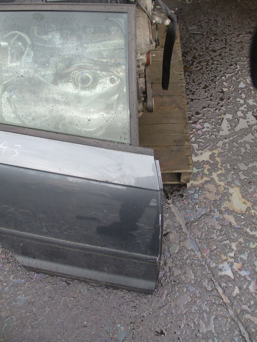 2006 AUDI A3 8P OSR DRIVER SIDE REAR COMPLETE DOOR GREY MET LX7Z