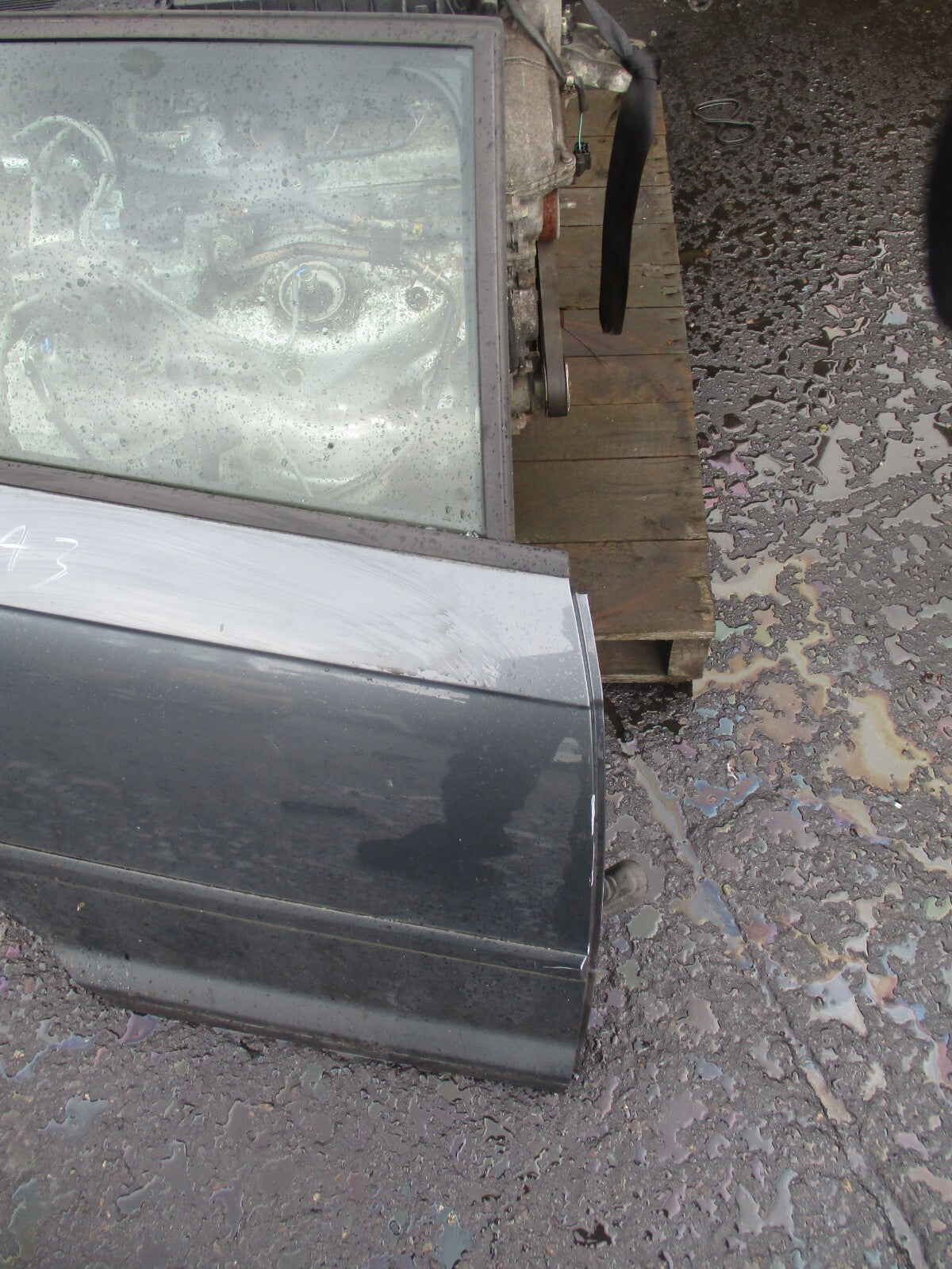 2006 AUDI A3 8P OSR DRIVER SIDE REAR COMPLETE DOOR GREY MET LX7Z
