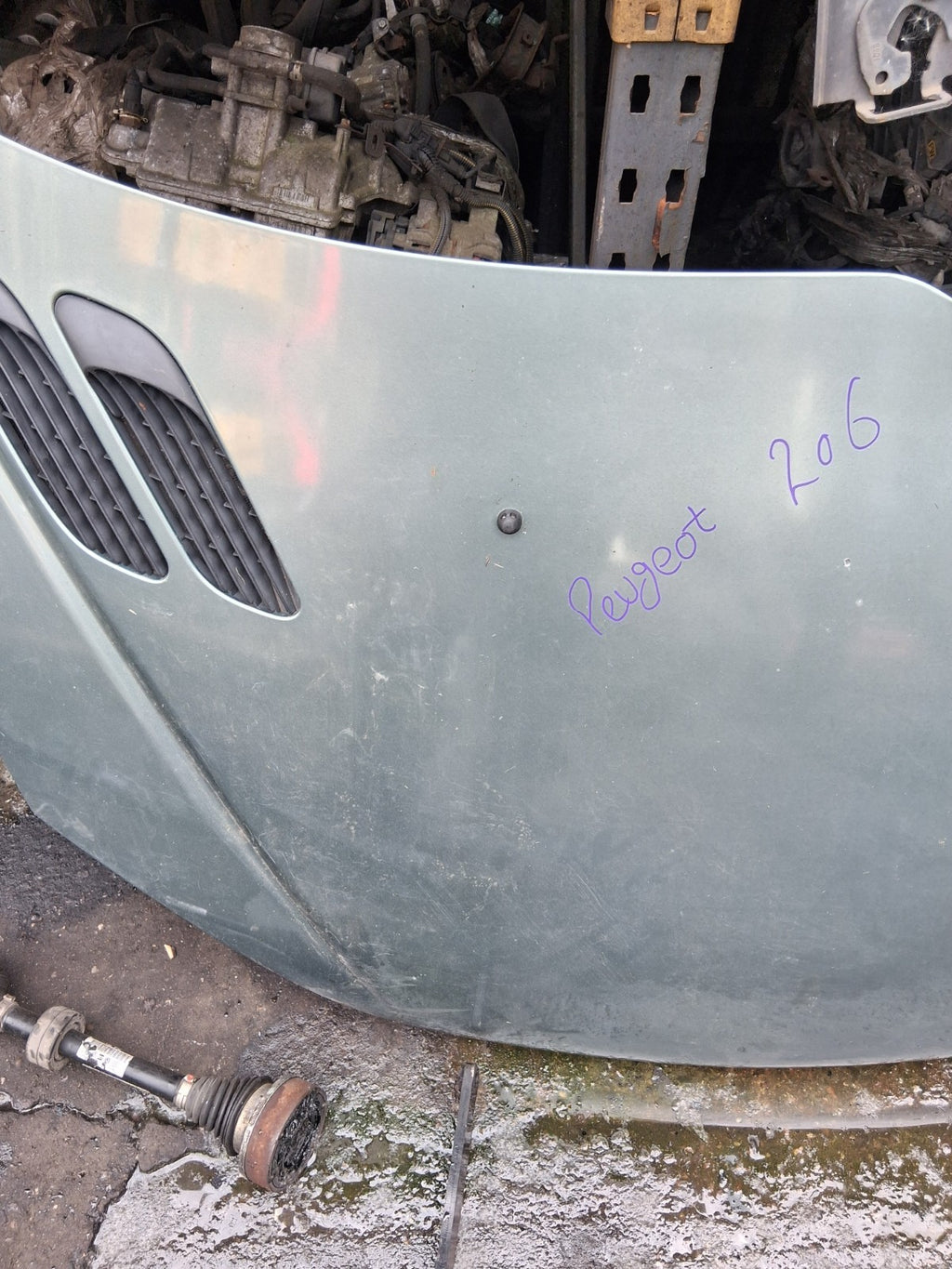 2001 PEUGEOT 206 FRONT BONNET HOOD PANEL GREEN