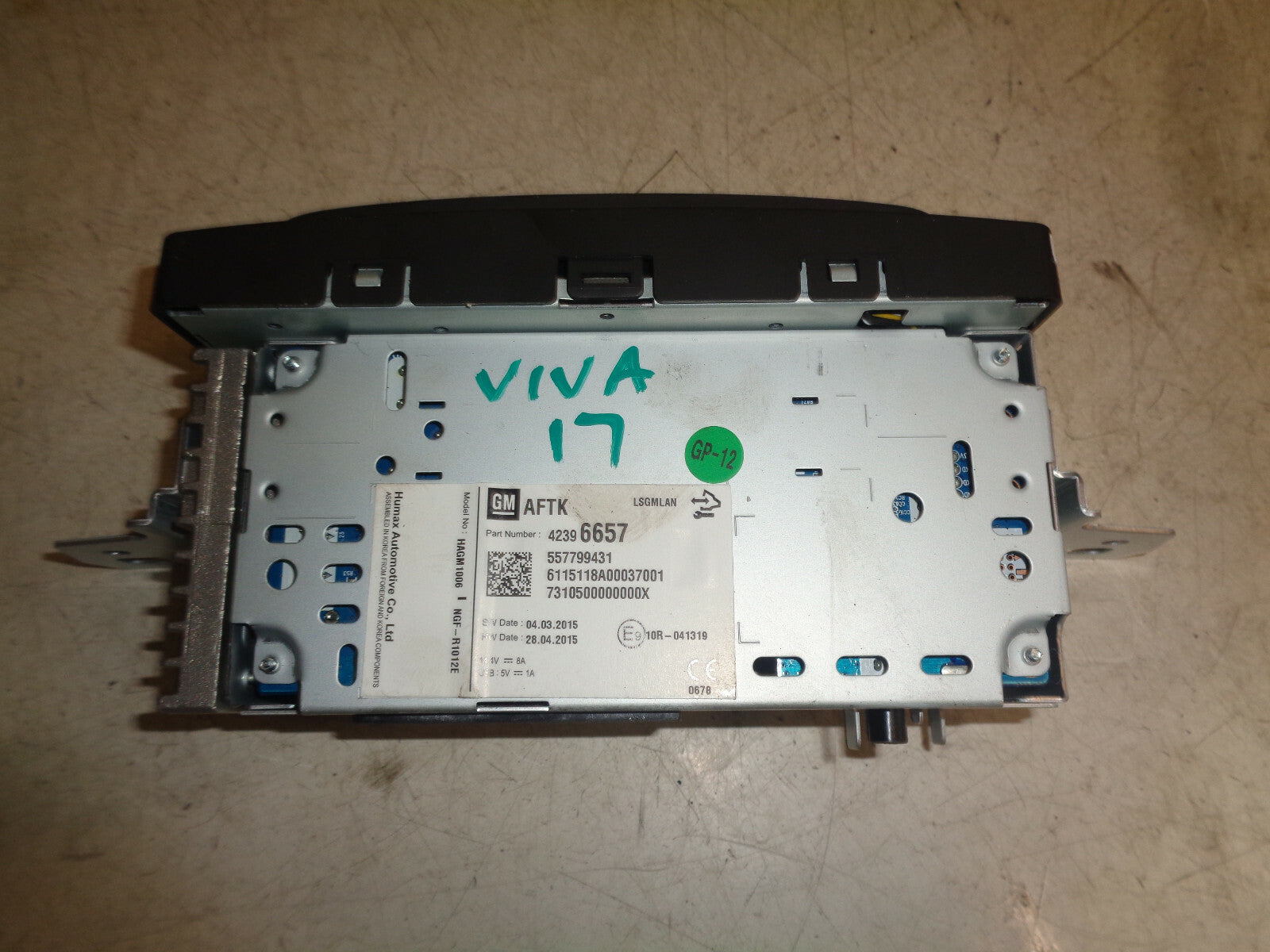 VAUXHALL VIVA 2017 RADIO CD PLAYER STEREO HEAD UNIT 42396657