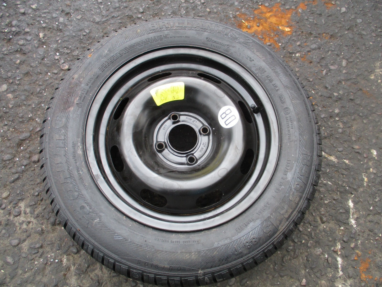 CITROEN C4 CACTUS 2018 15 INCH STEEL SPARE WHEEL WITH TYRE 185/65R15
