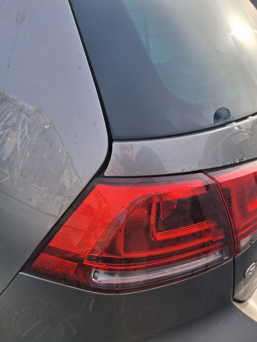 2016 VOLKSWAGEN GOLF MK7 NSR PASSENGER SIDE REAR LEFT OUTER TAIL LIGHT