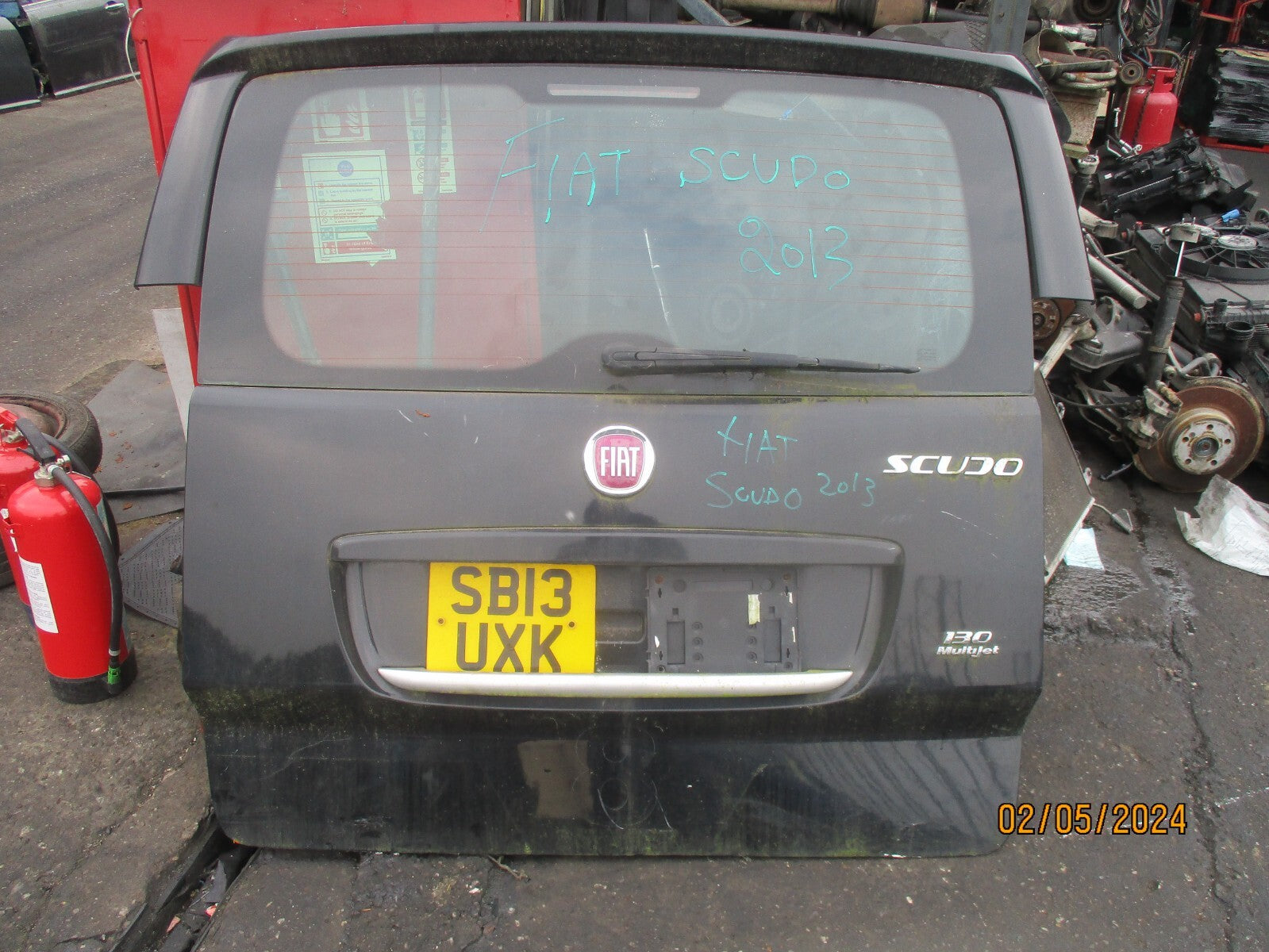 FIAT SCUDO 2013 MK2 REAR COMPLETE TAILGATE BOOTLID BLACK