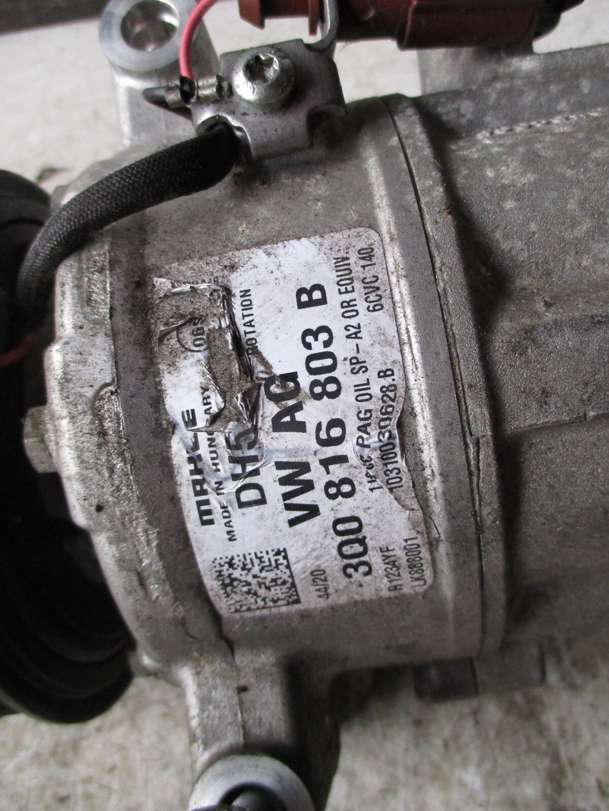 SKODA FABIA 2021 AIR CON COMPRESSOR 3Q0816803B REF 9