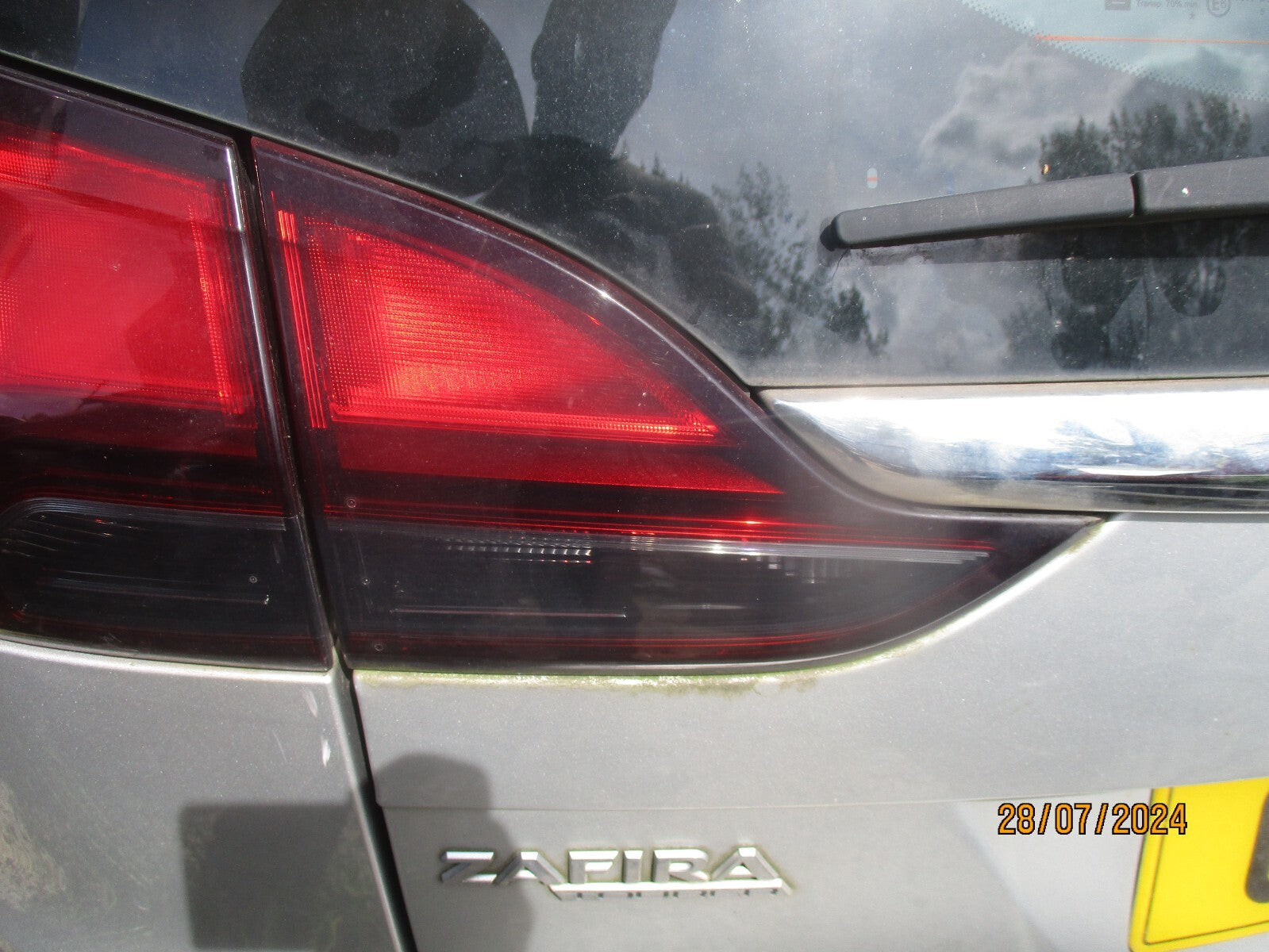 VAUXHALL ZAFIRA C 2017 OSR DRIVER SIDE REAR INNER TAIL LIGHT LAMP