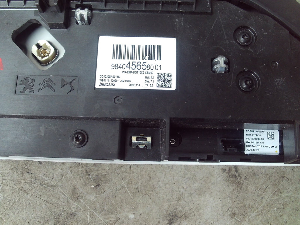 2021 CITROEN C4 MK3 MULTIFUNCTION MEDIA NAVIGATION DISPLAY UNIT 984045658001