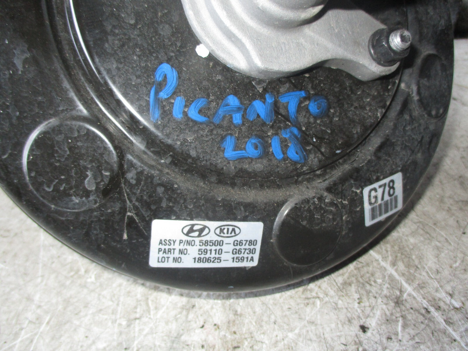 2021 KIA PICANTO MK3 JA 1.2 PETROL BRAKE MASTER CYLINDER 59110G6730