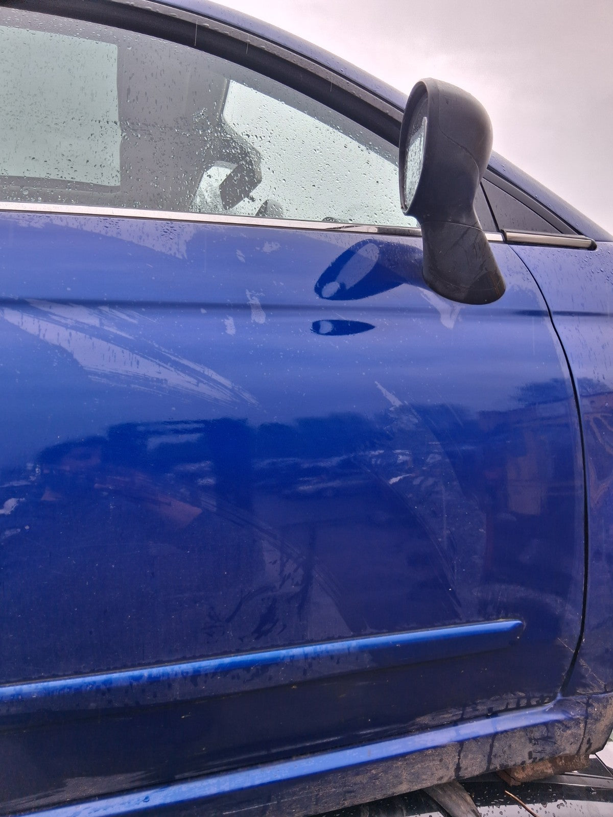 2010 FIAT 500 LOUNGE MK1 OS DRIVER SIDE RIGHT BARE DOOR BLU MAGNETICO 599/A