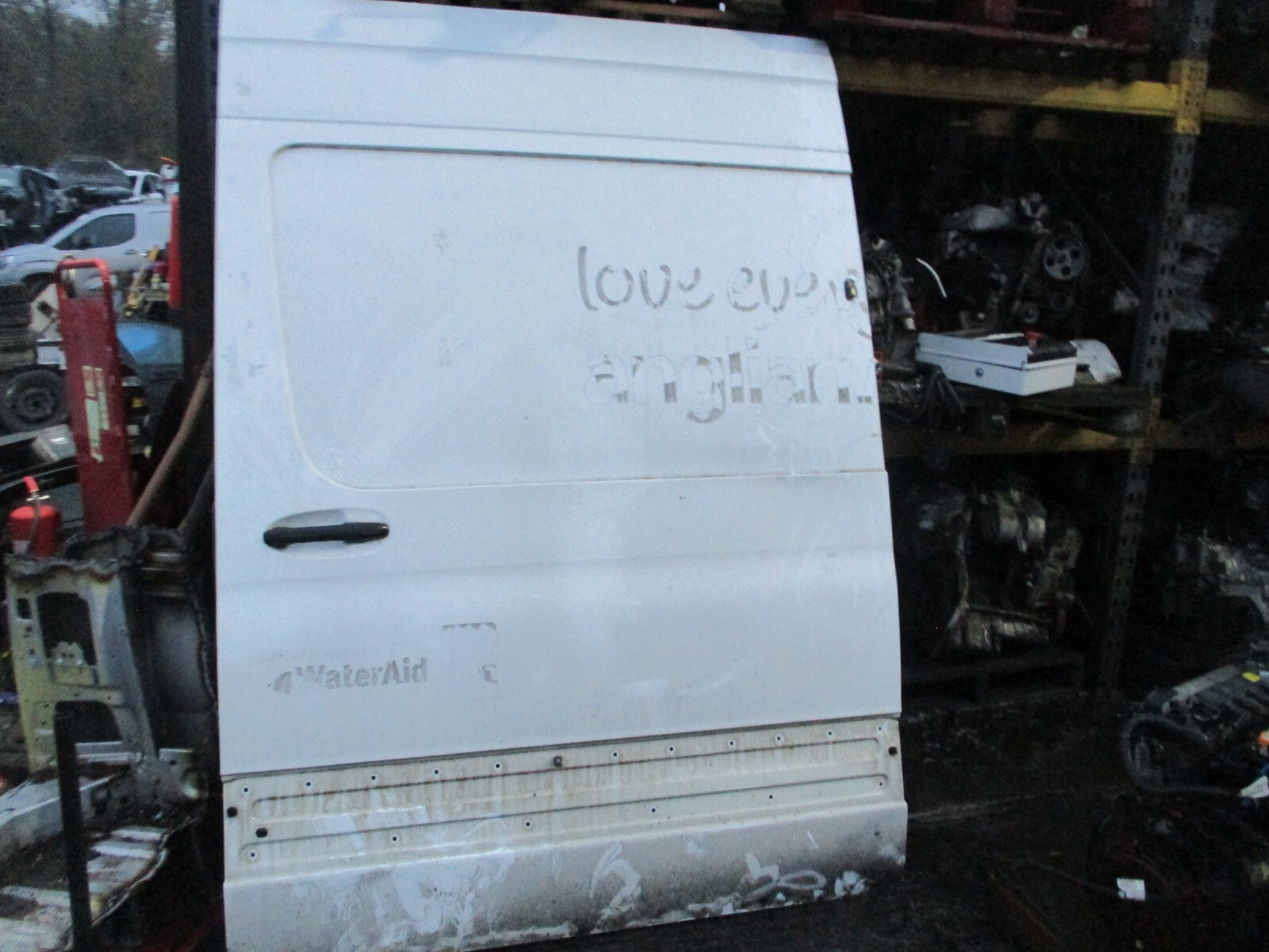 2020 MERCEDES SPRINTER W907 NS PASSENGER SIDE SLIDING LOAD DOOR WHITE DENTS