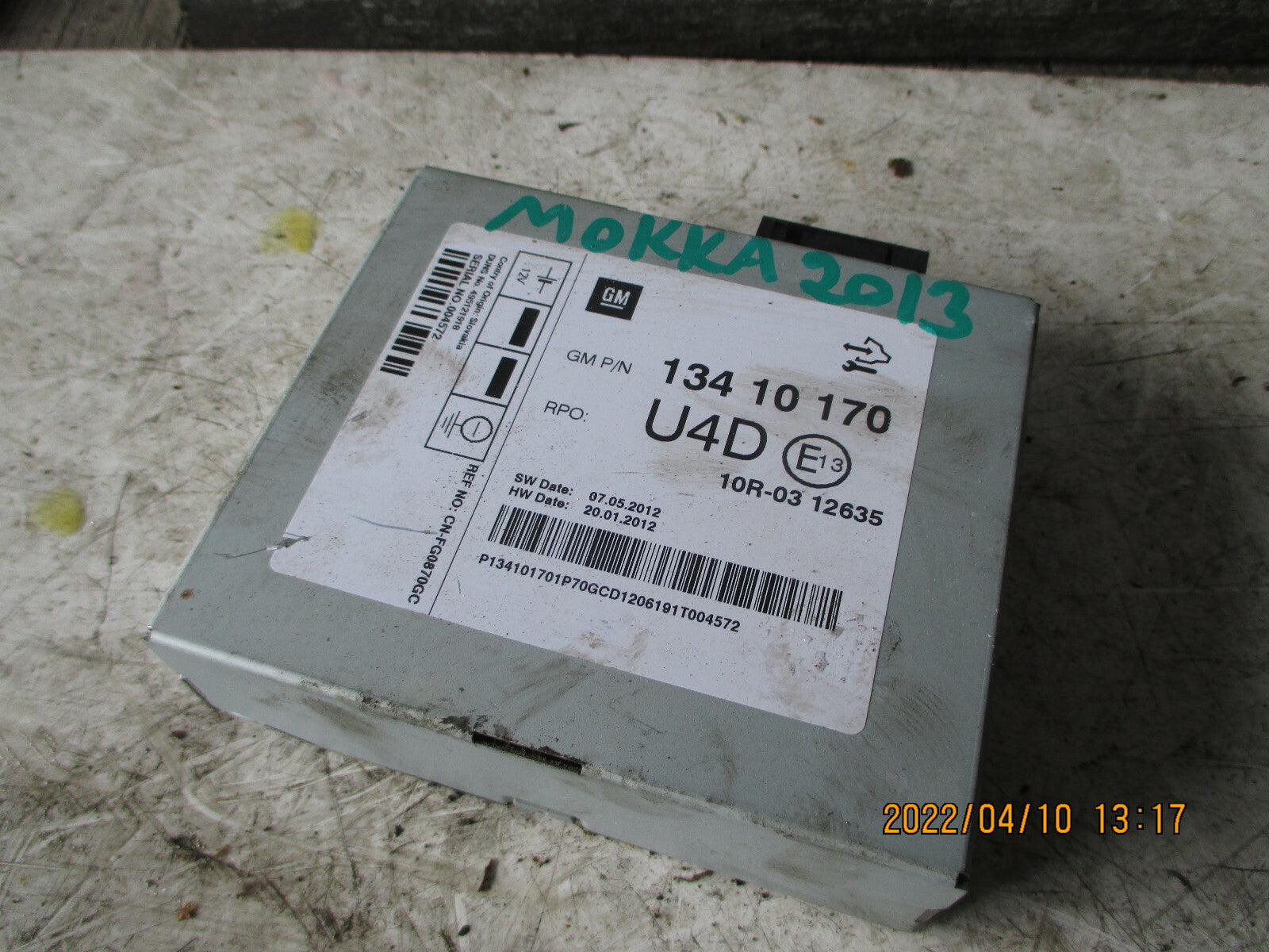 VAUXHALL MOKKA 2013 RADIO RECEIVER MODULE 13410170