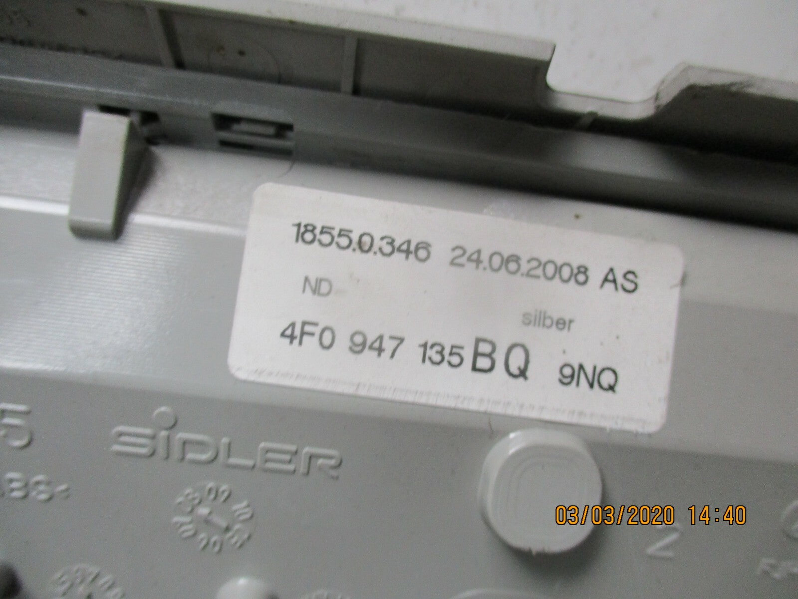 AUDI A6 C6 2008 INTERIOR ROOF MAP READING LIGHT 4F0947135