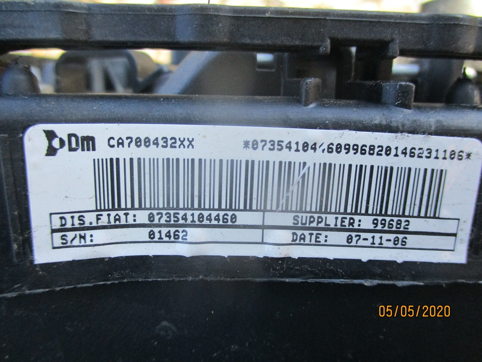 FIAT GRANDE PUNTO 2008 STEERING WHEEL DRIVER SIDE AIRBAG AIR BAG 07354104460