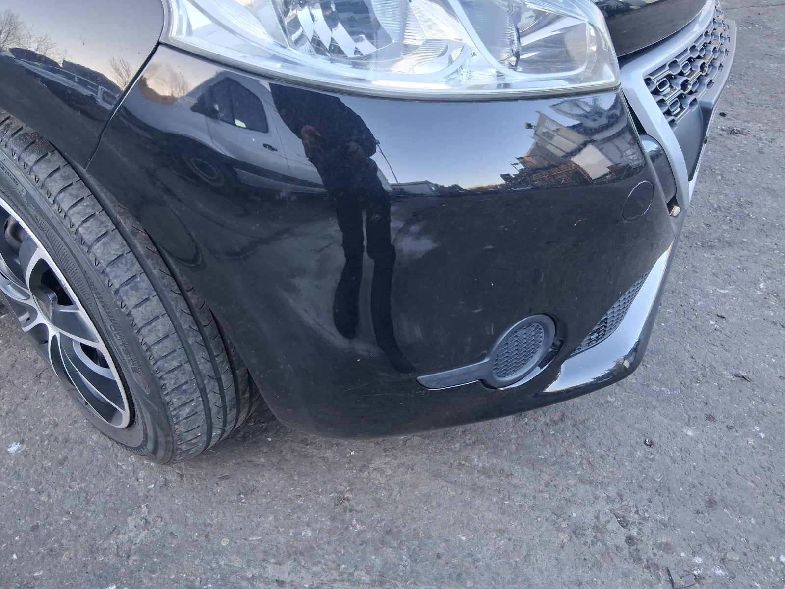 2014 PEUGEOT 208 COMPLETE FRONT BUMPER WITH GRILL PEARL BLACK KTV