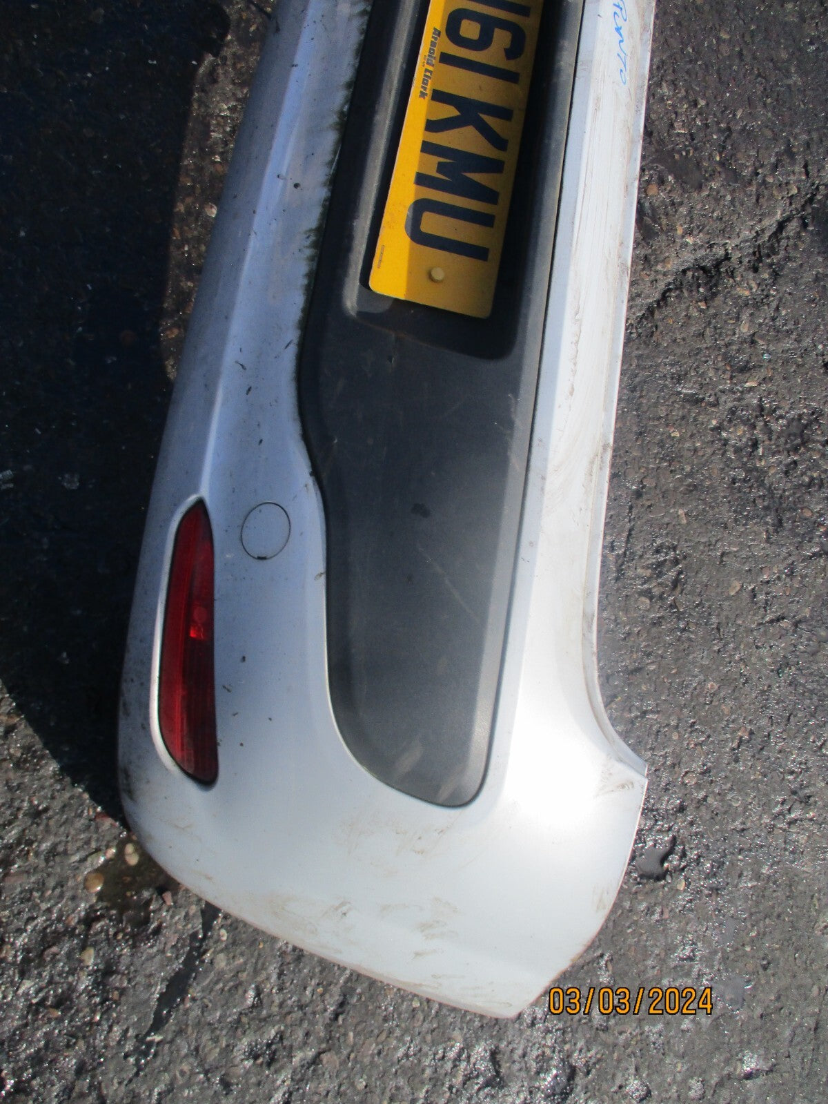 FIAT GRANDE PUNTO EVO 2011 3 DOOR REAR COMPLETE BUMPER BIANCO RADIOSO MET
